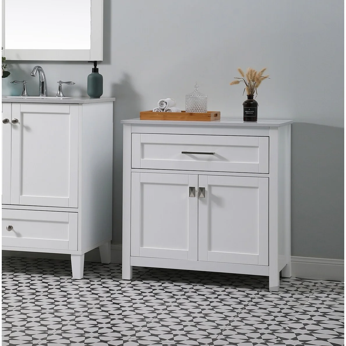 Indigo Home 30 Inch Bathroom Storage Freestanding Cabinet - 30 x 16