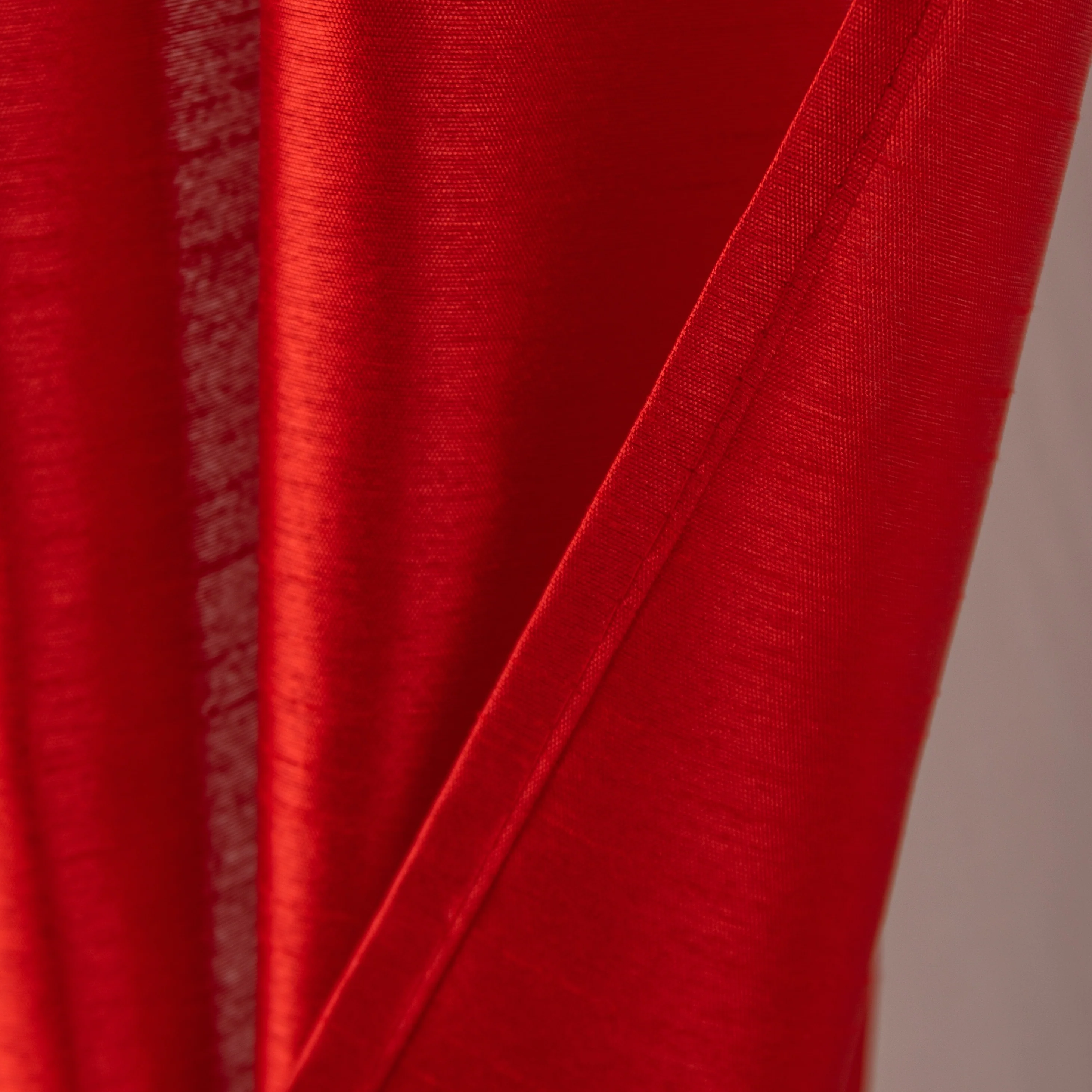 Nancy Faux Silk Window Curtain Panel Set