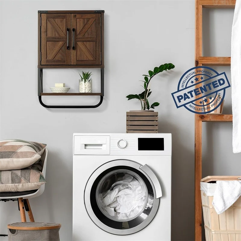 Wood Wall Mounted Storage Cabinet - 7.1