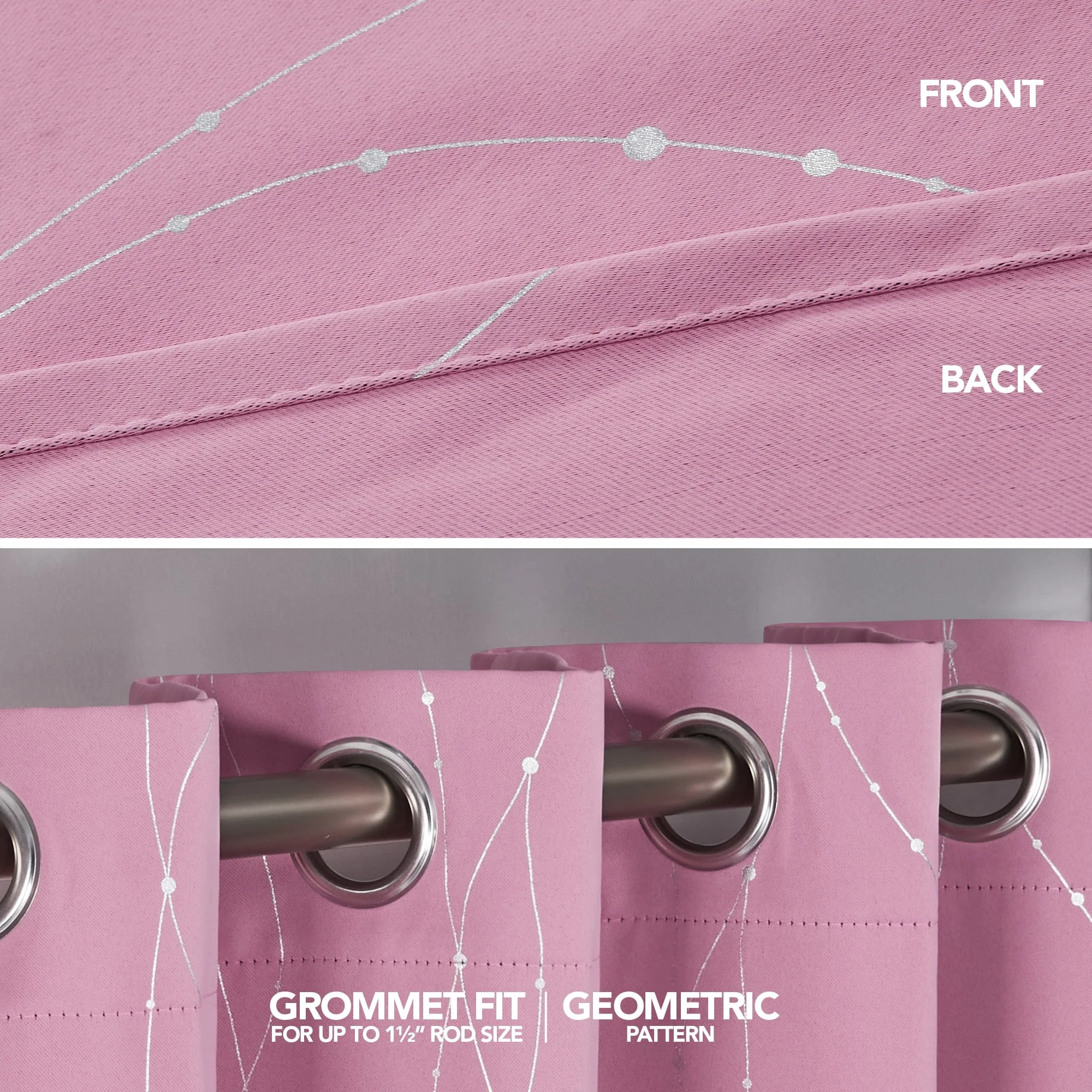 Deconovo Wave Line with Dots 52 Width Curtains Pair(2 Panel)