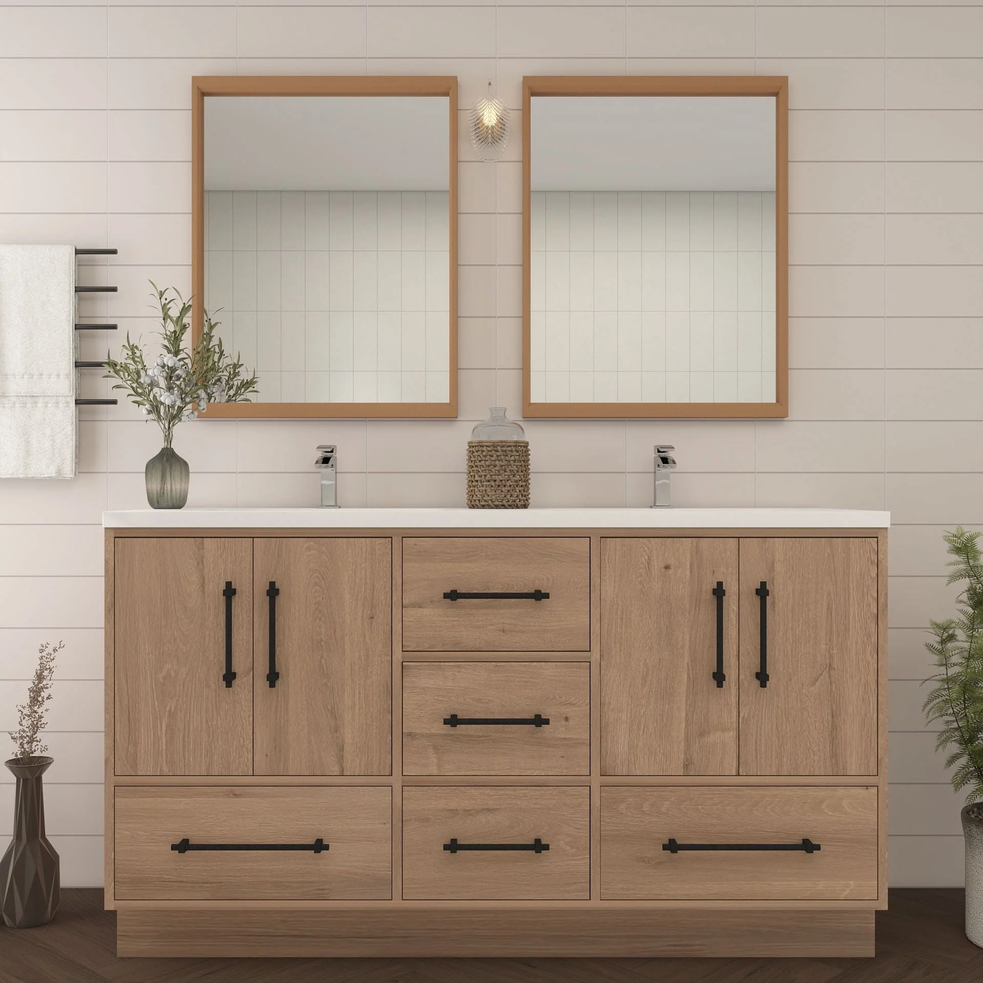 Victoria 60'' Freestanding Vanity with Double Reinforced Acrylic Sink - 59.5