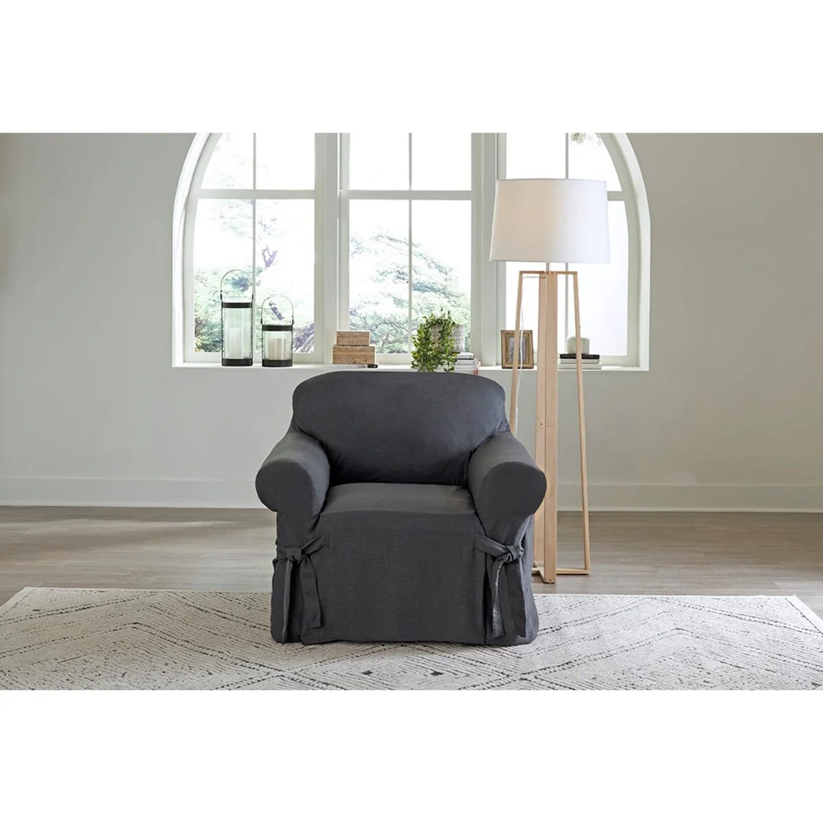 SureFit Farmhouse Basketweave 1 Piece Chair Slipcover