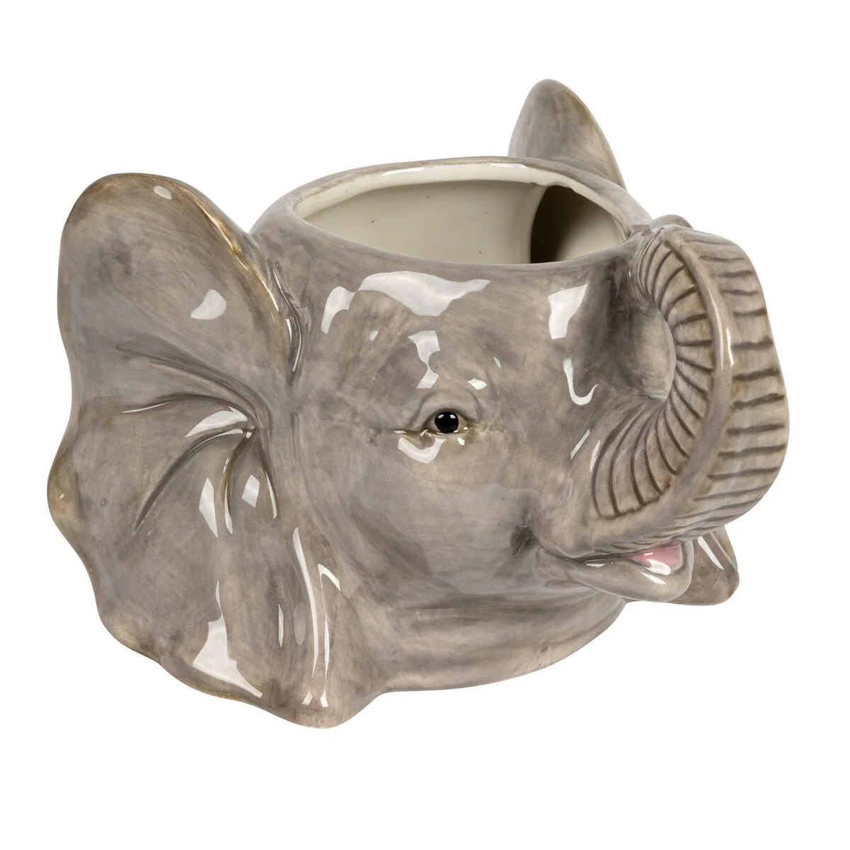 Ceramic Elephant Head Planter - 6.6