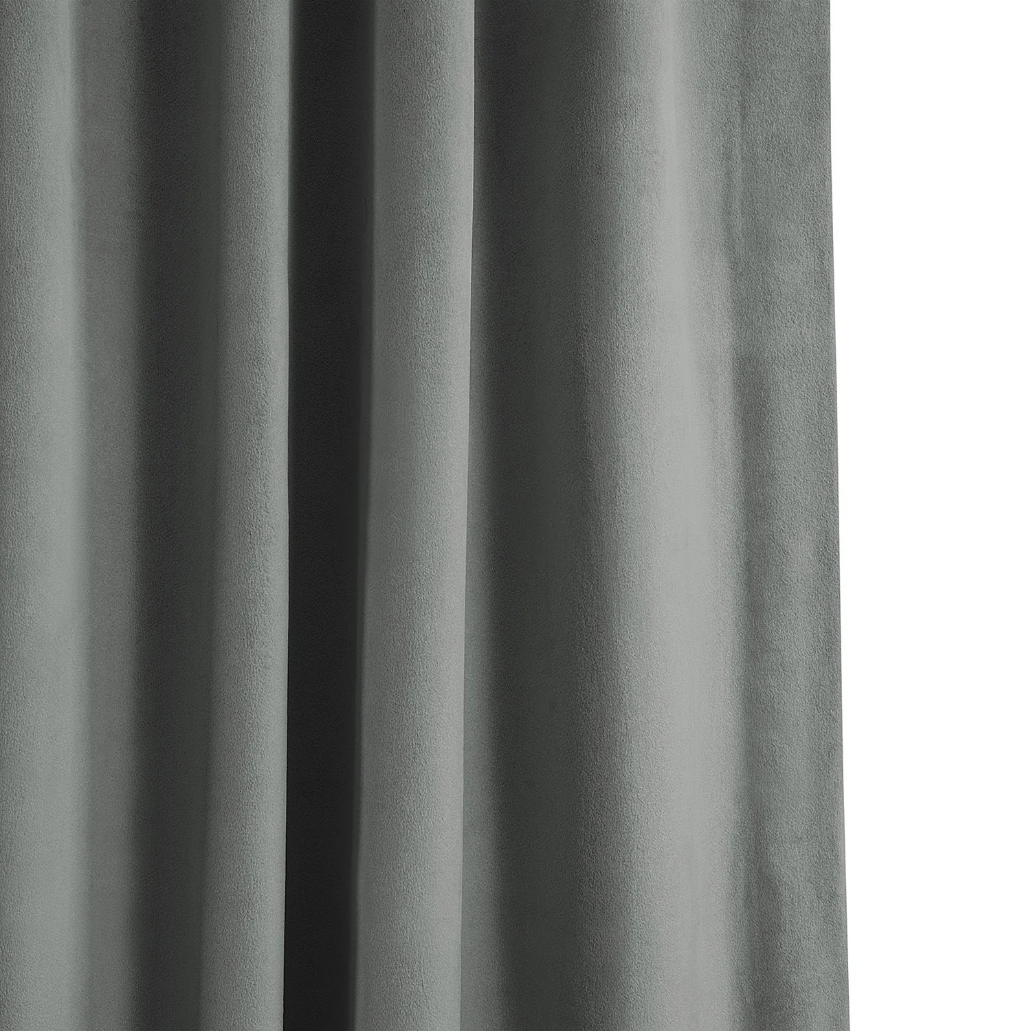 Exclusive Fabrics Signature Silver Grey Blackout Velvet Curtain Panel