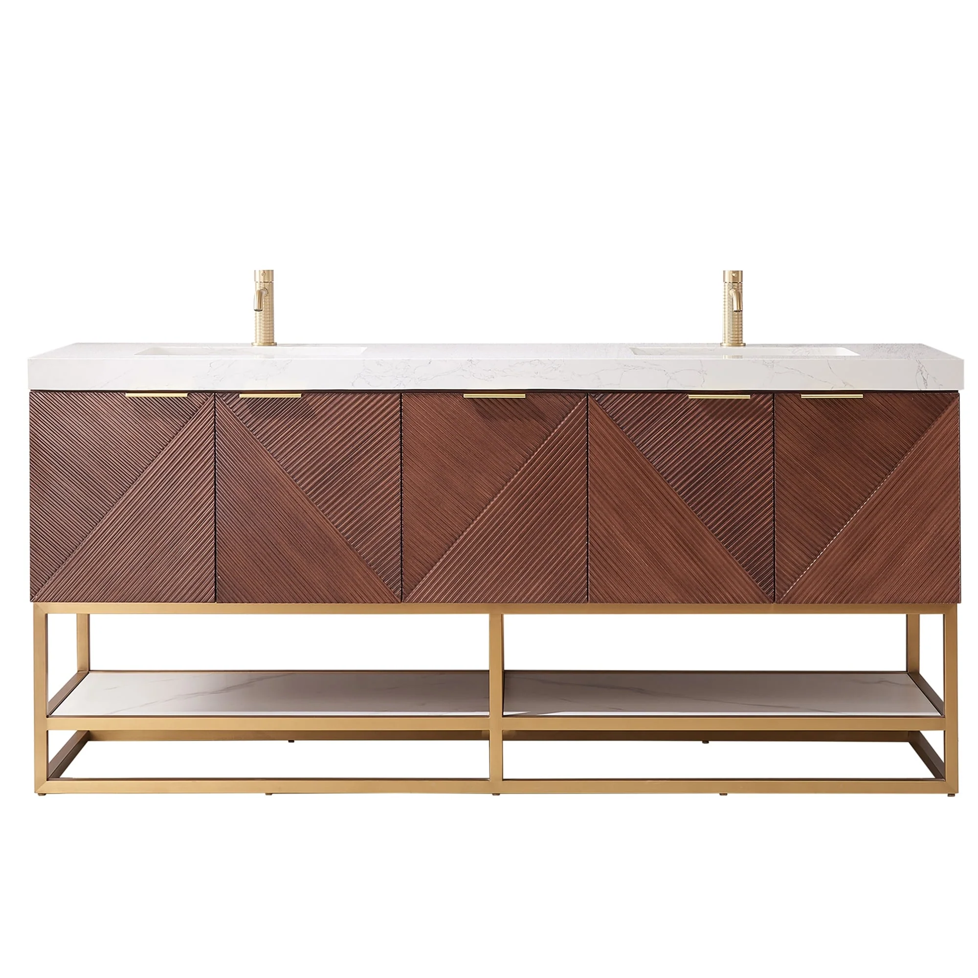 Mahon Double Bath Vanity with Composite Stone Top without Mirror