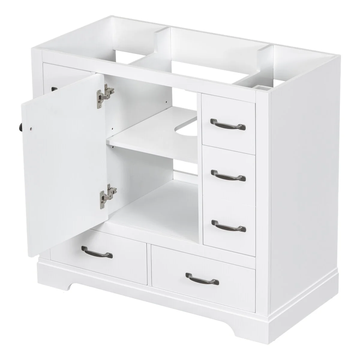 Bathroom Vanity Cabinet with Multi-Functional Drawer and Adjustable Shelf
