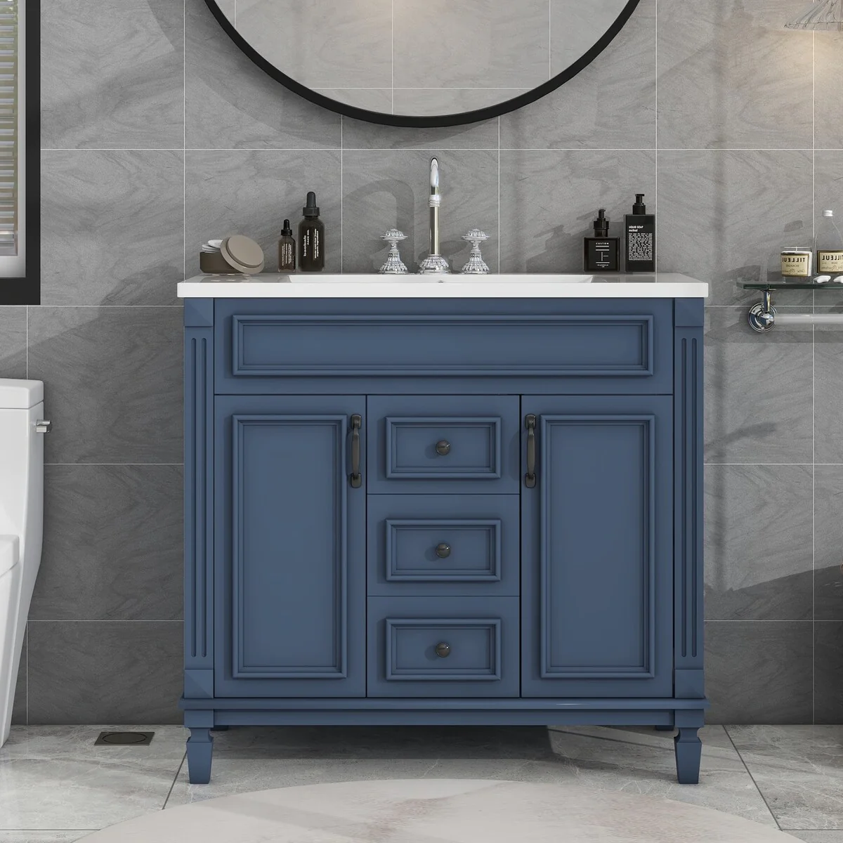 36'' Bathroom Vanity with Top Sink,Bathroom Storage Cabinet