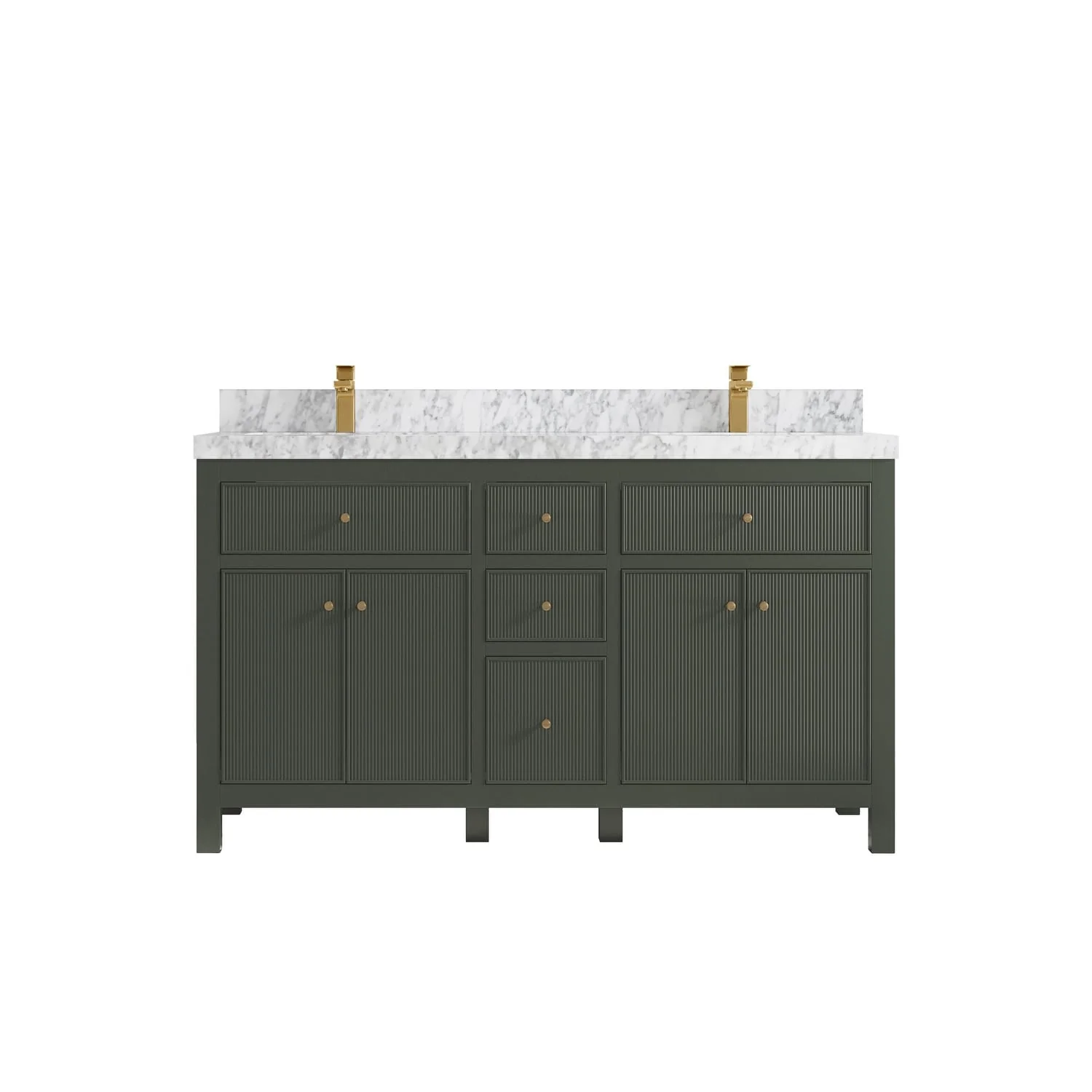 Willow Collections 60 in. W x 22 in D. Sonoma Free Standing Reeded Double Sink Bathroom Vanity with Countertop
