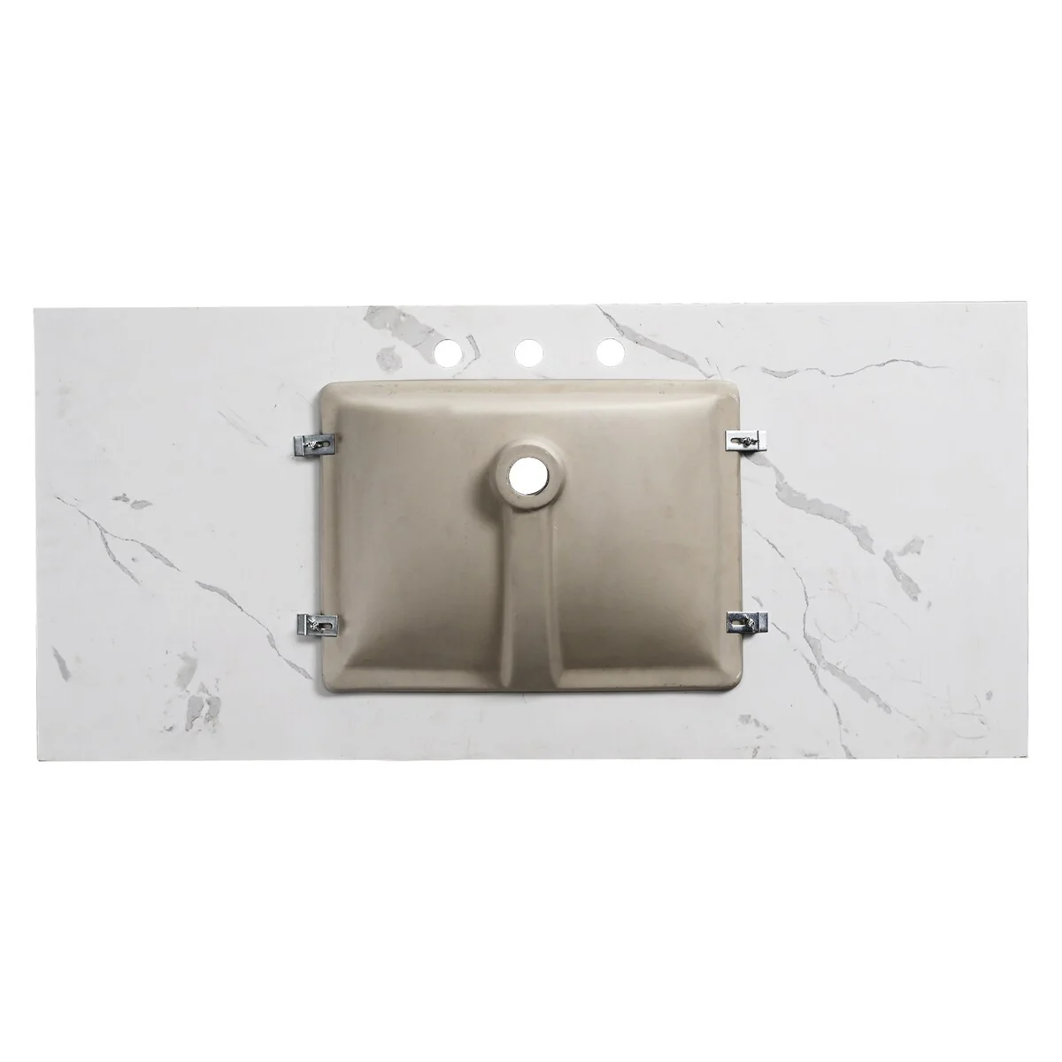 Bathlet Calacatta Quartz 48-in Single Sink Bathroom Vanity Top with Side Splash