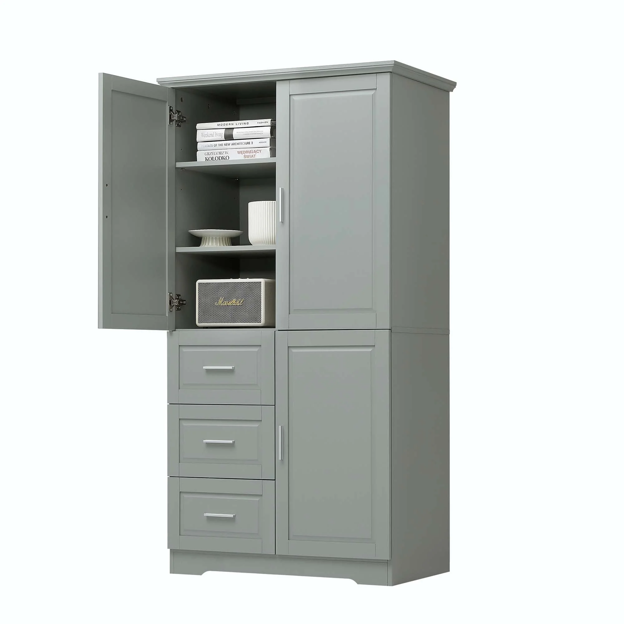 Bathroom Storage Cabinet with Drawers and Adjustable Shelf
