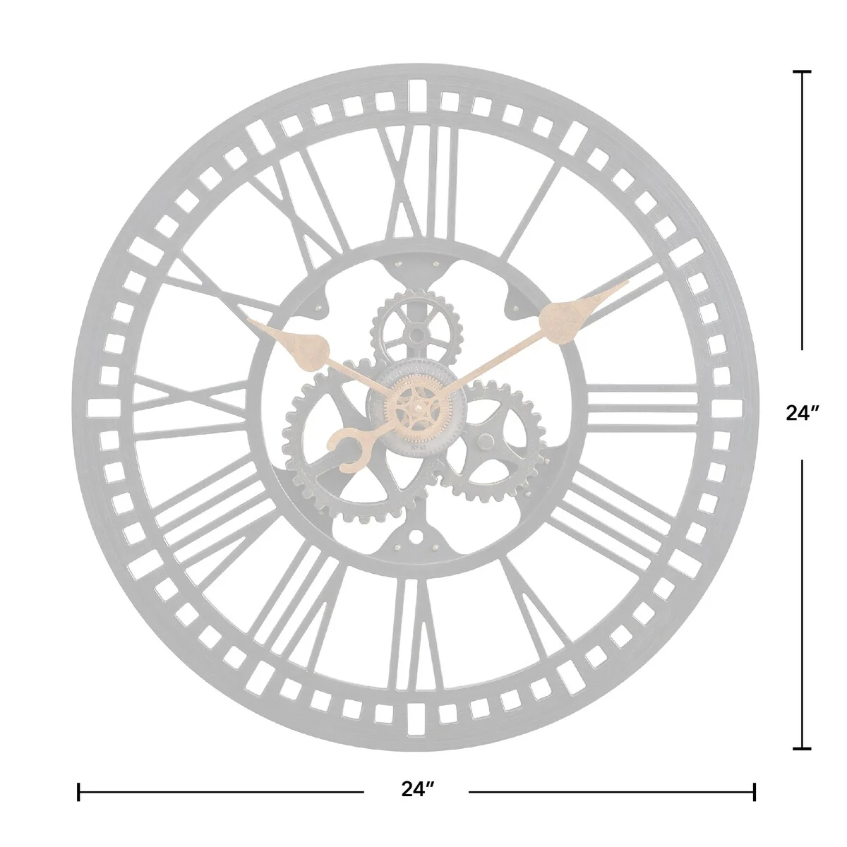 FirsTime & Co. Roman Gear Wall Clock, American Crafted, Oil Rubbed Bronze, Plastic, 24 x 2 x 24 in