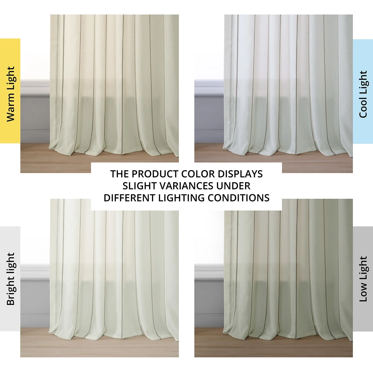 Exclusive Fabrics Aruba Striped Linen Sheer Curtain (1 Panel)