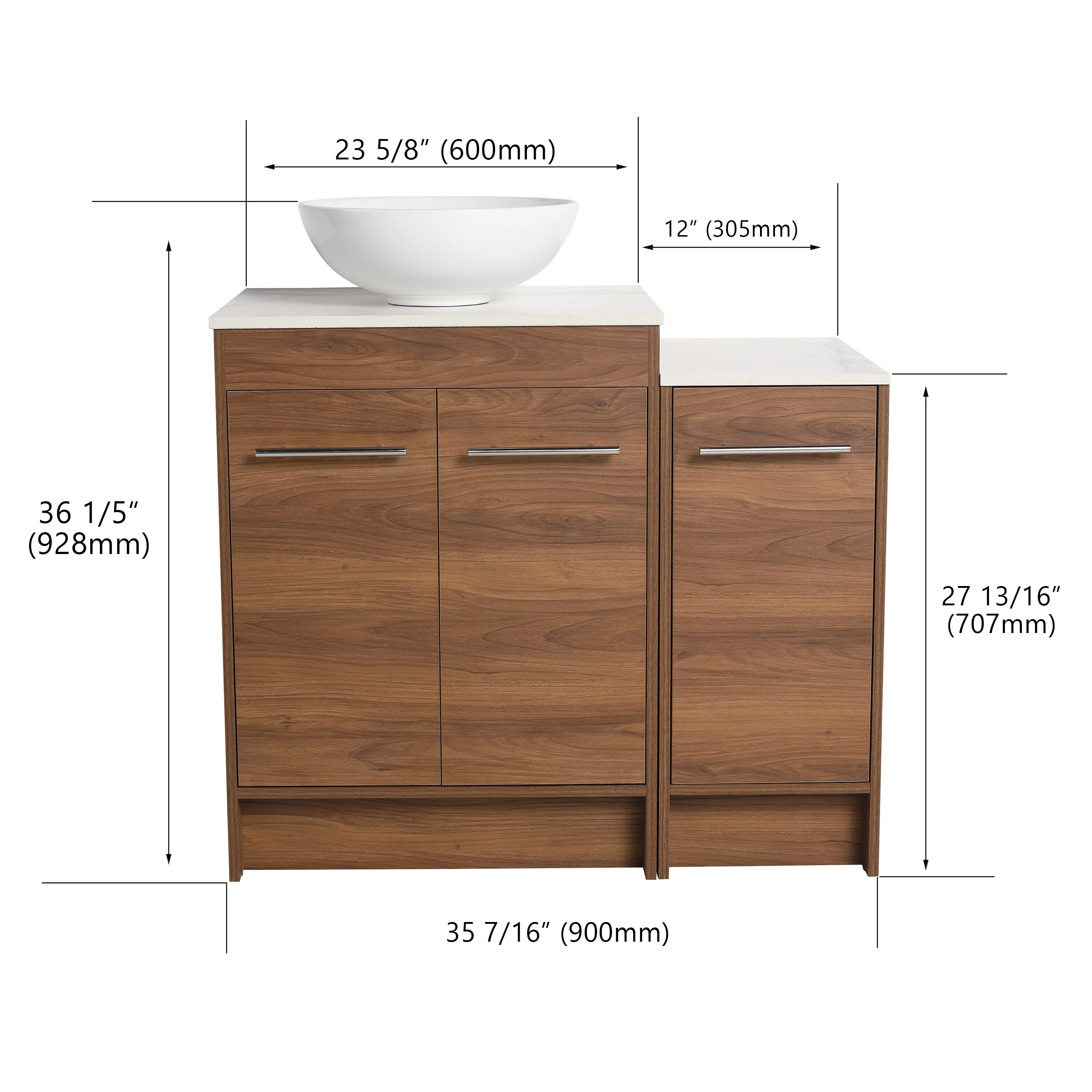 BNK 24/36/48/60 Inch Bathroom Vanity with Sink, Freestanding Bathroom Vanity with Soft Close Doors and Adjustable Shelf