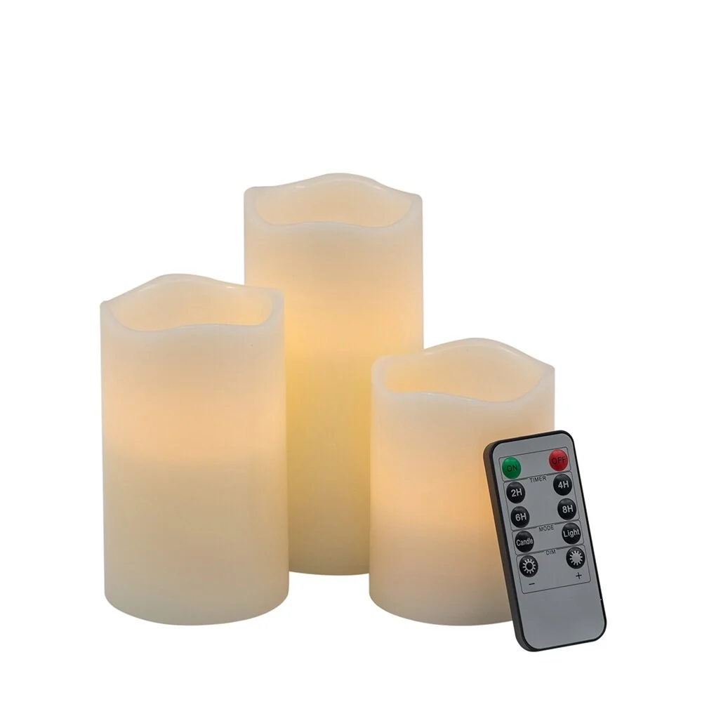3 Piece LED Candles with Remote Timer