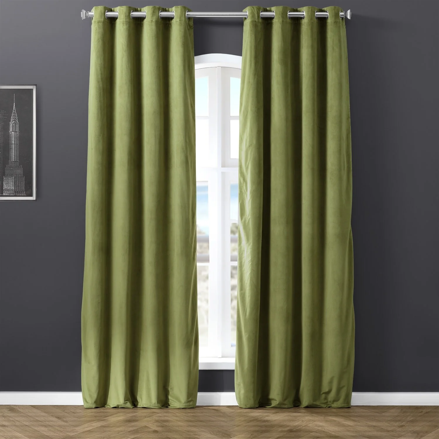 Exclusive Fabrics Signature Blackout Velvet Grommet Curtain (1 Panel)