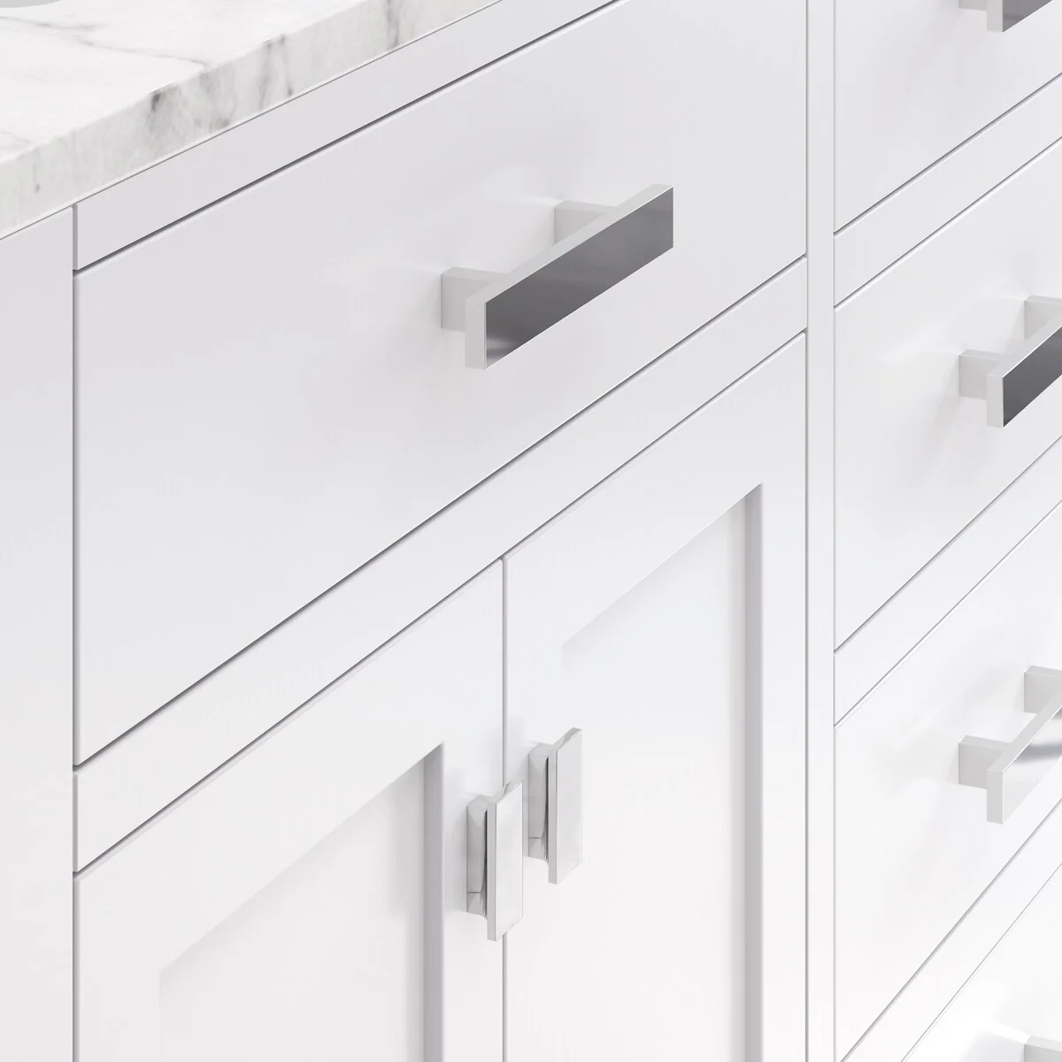 Water Creation Madison 72-inch Solid White Double Sink Bathroom Vanity