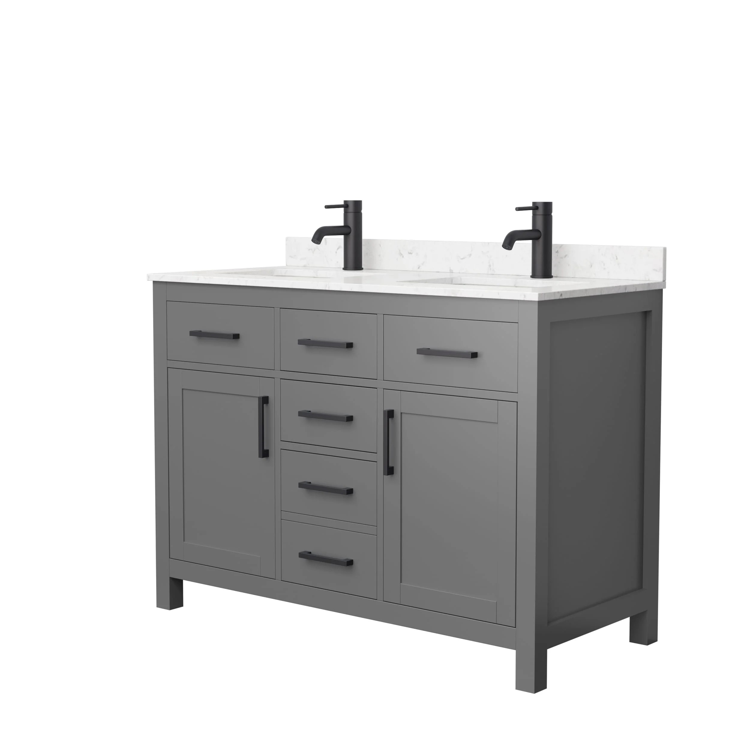 Beckett 48 Inch Double Vanity, Cultured Marble Top