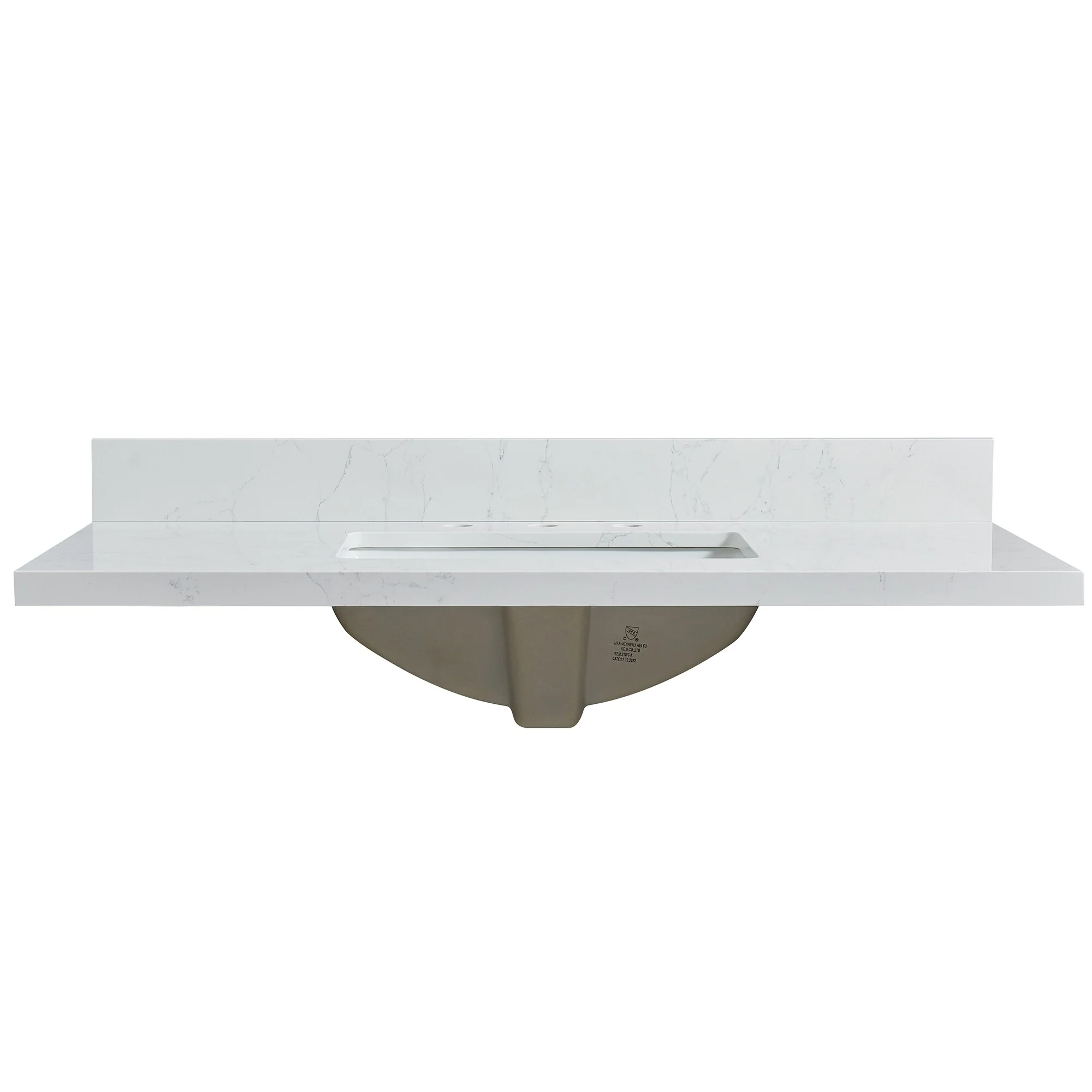 Jaen Composite Stone Vanity Top with White Rectangular Sink