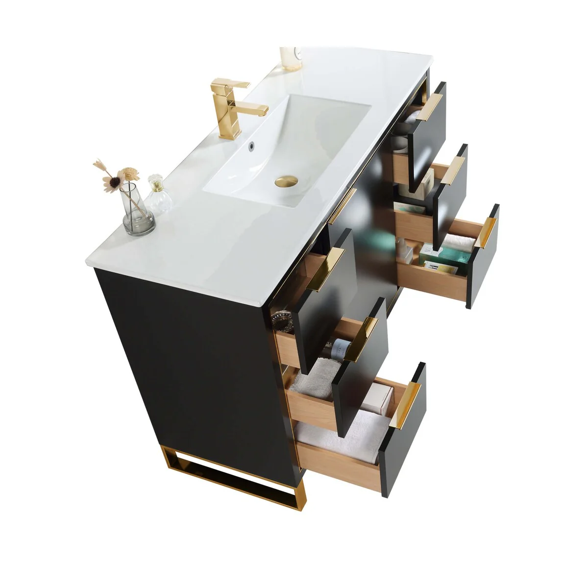 Fine Fixtures Opulence Collection Bathroom Vanity with White Ceramic Sink