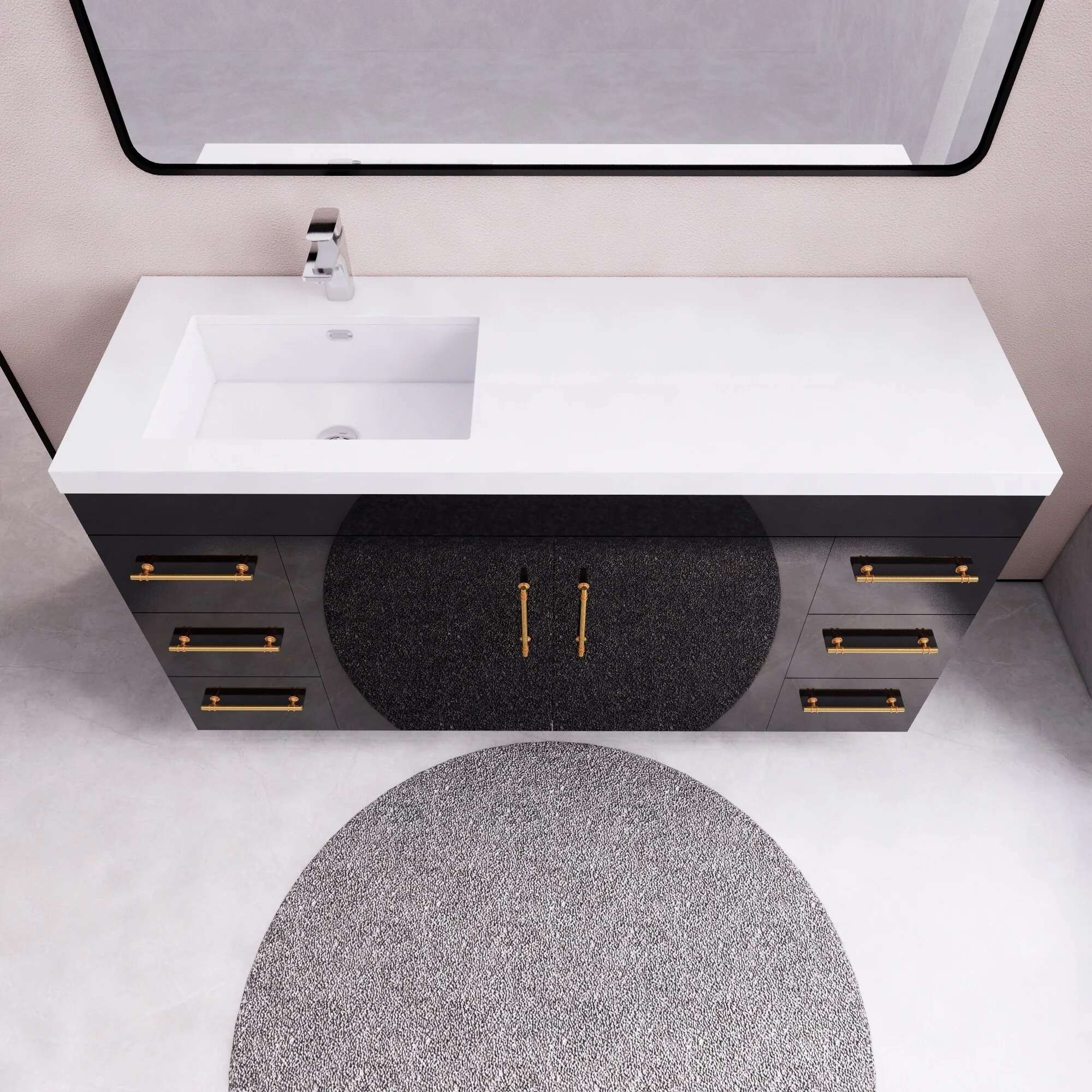 Eliza 60'' Freestanding Vanity with Single Sink on the Left