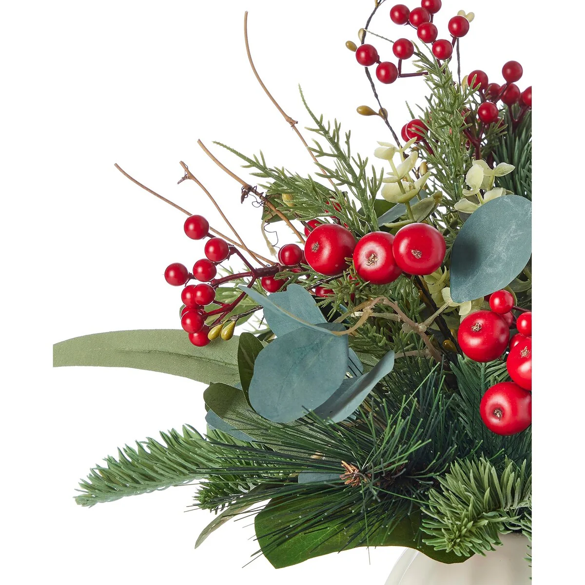 Magnolia Leaf, Eucalyptus, and Berry 19in Arrangement in Ceramic Pot