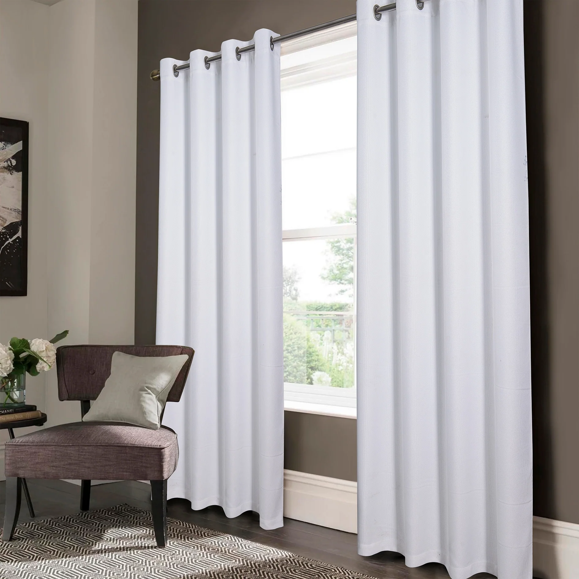 Lucas Textured Jacquard Blackout Window Curtain Panel