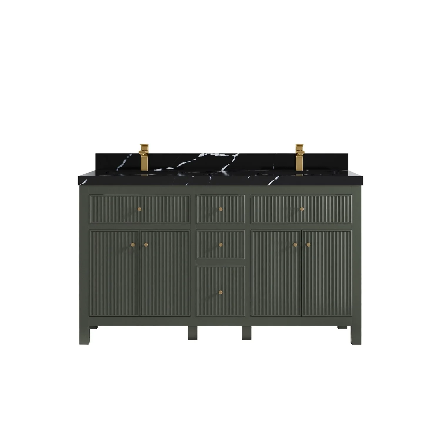 Willow Collections 60 in. W x 22 in D. Sonoma Free Standing Reeded Double Sink Bathroom Vanity with Countertop