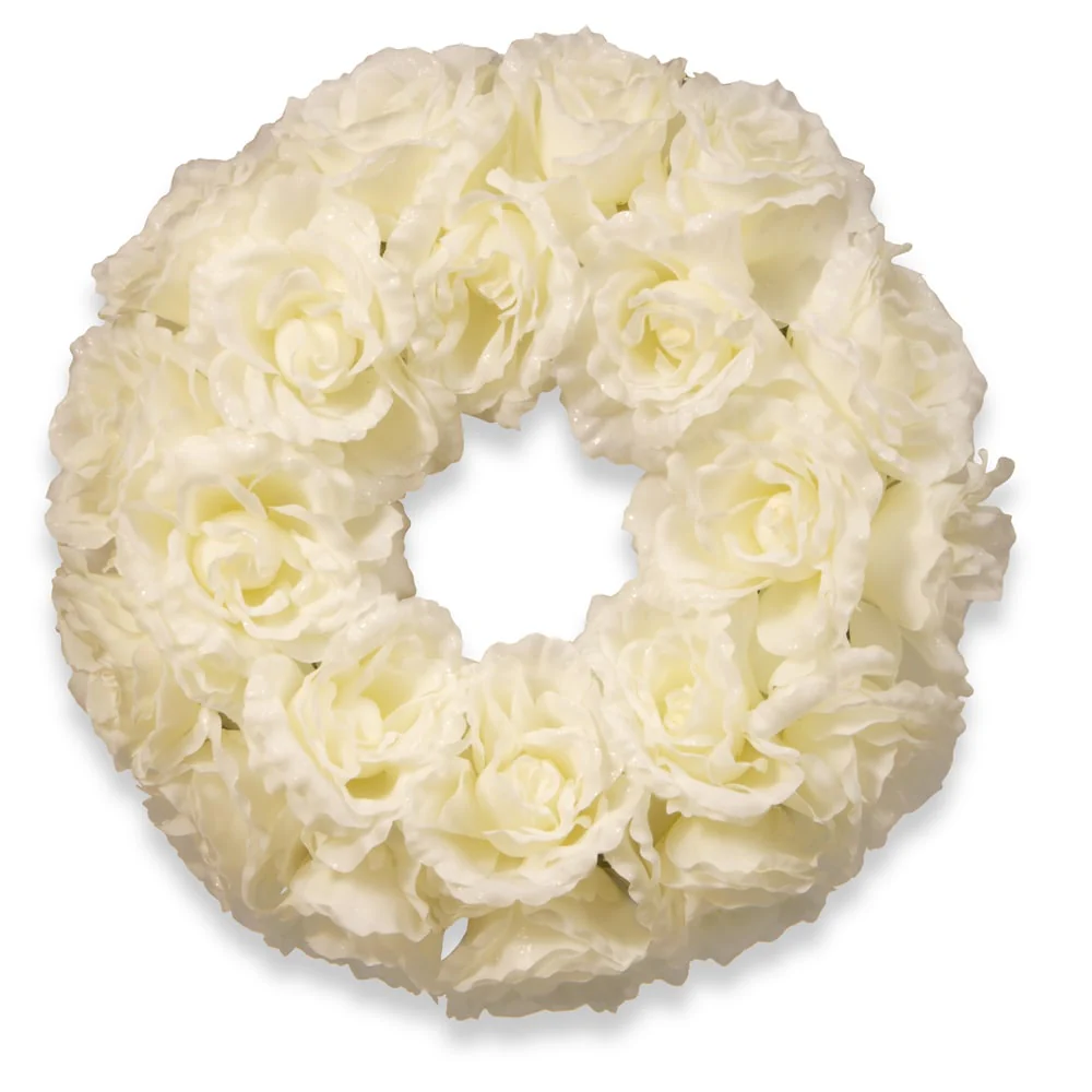 16.5-inch Glittered Rose Wreath