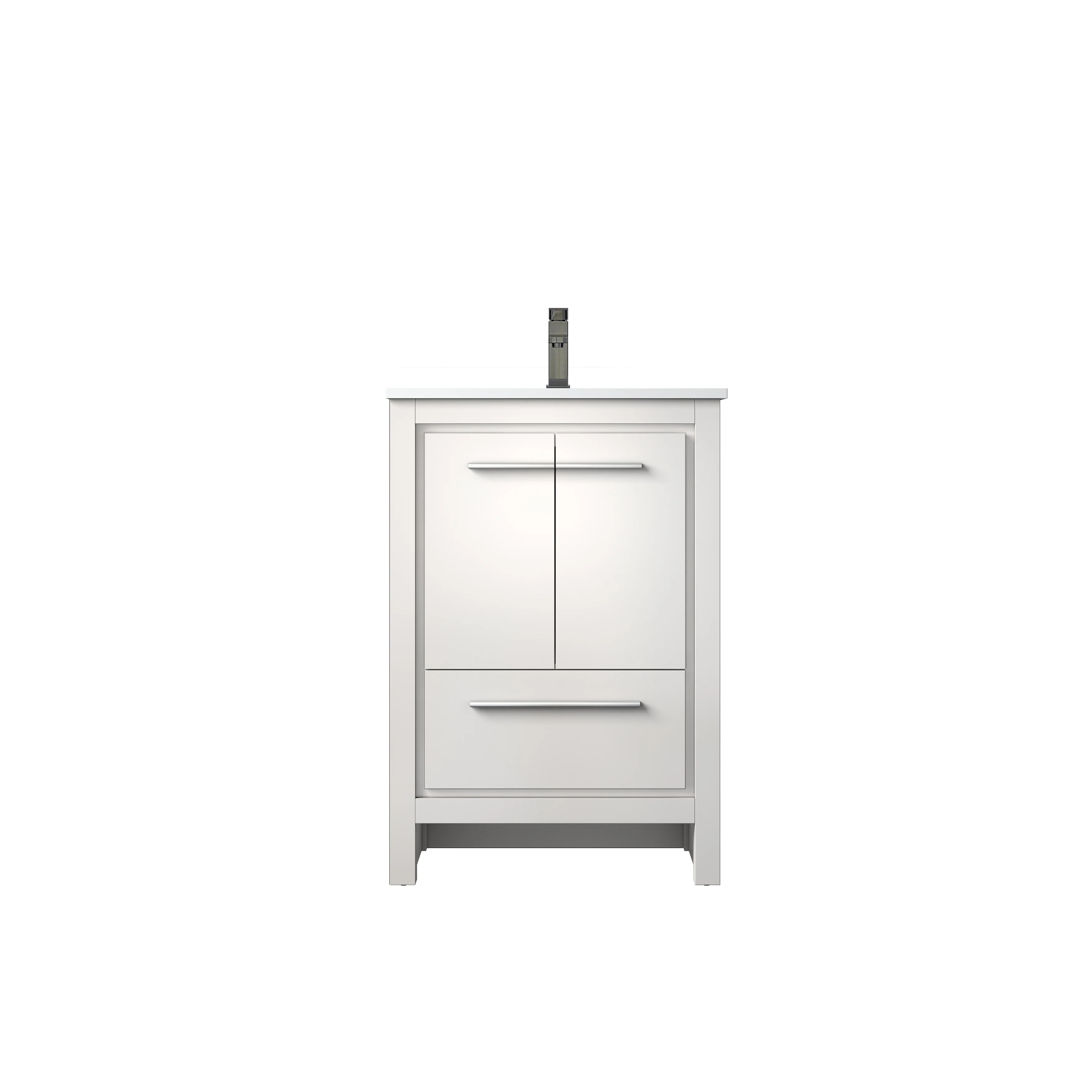 Lafarre Bath Vanity Cultured Marble Top, Sink and Rose Gold Faucet