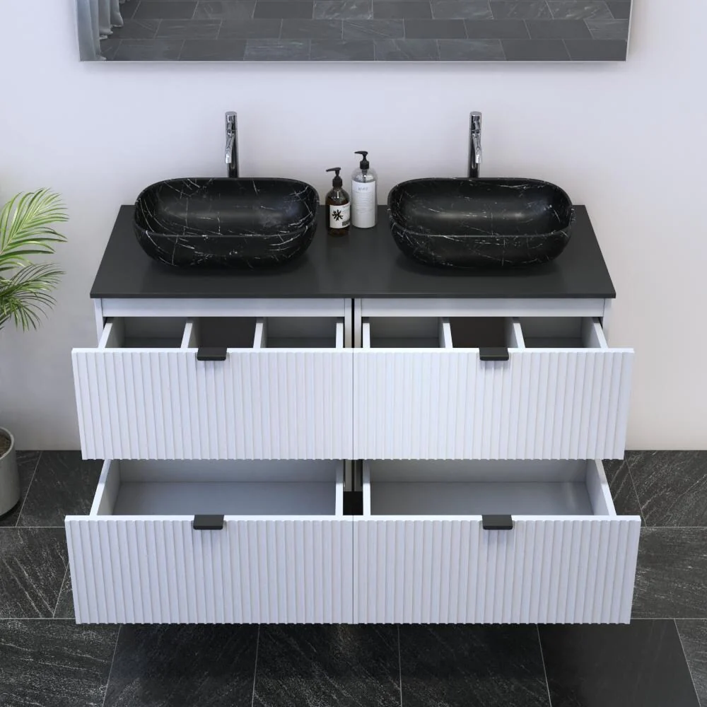 Nicole 4S 120 Double Sink Floating Bathroom Vanity (48