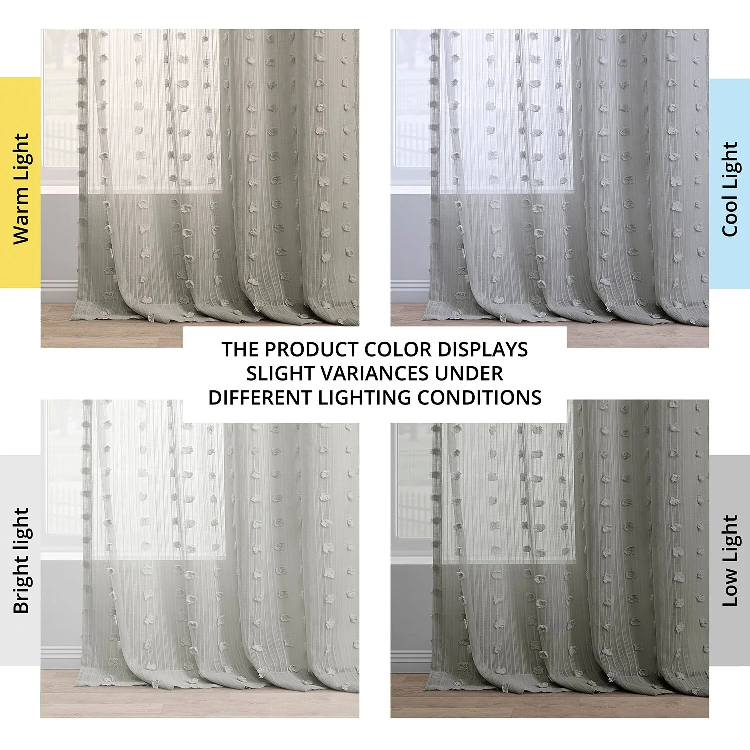 Exclusive Fabrics Strasbourg Dot Patterned Faux Linen Sheer Curtain (1 Panel)