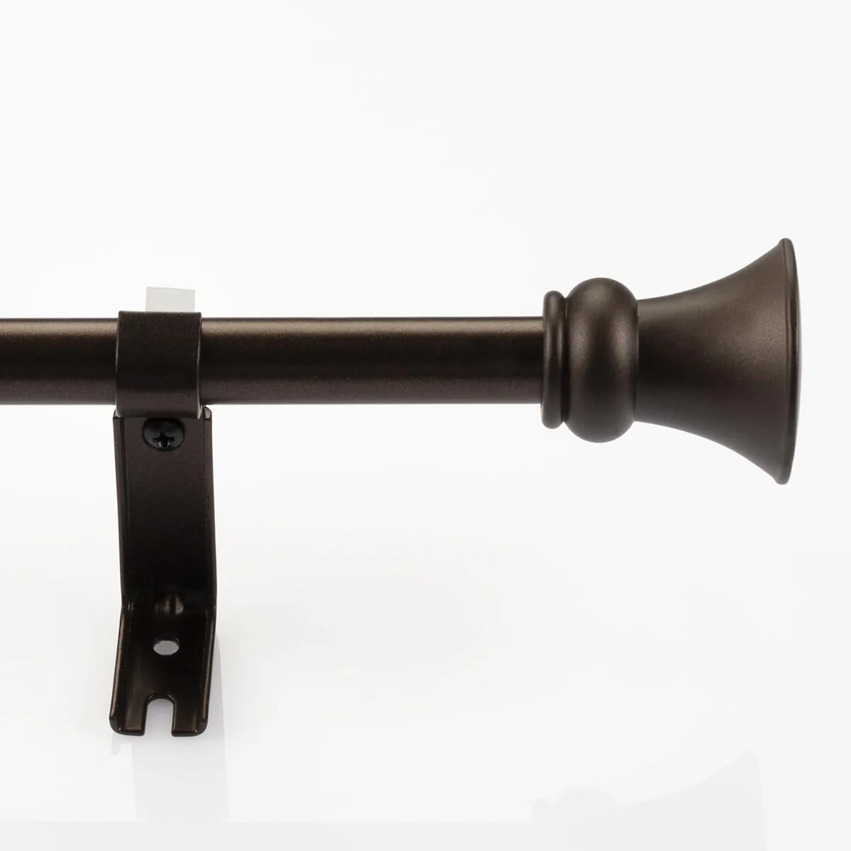 Deco Window 2 Pack Single Curtain Rod Egyptian Round Finials & Brackets Set - 28