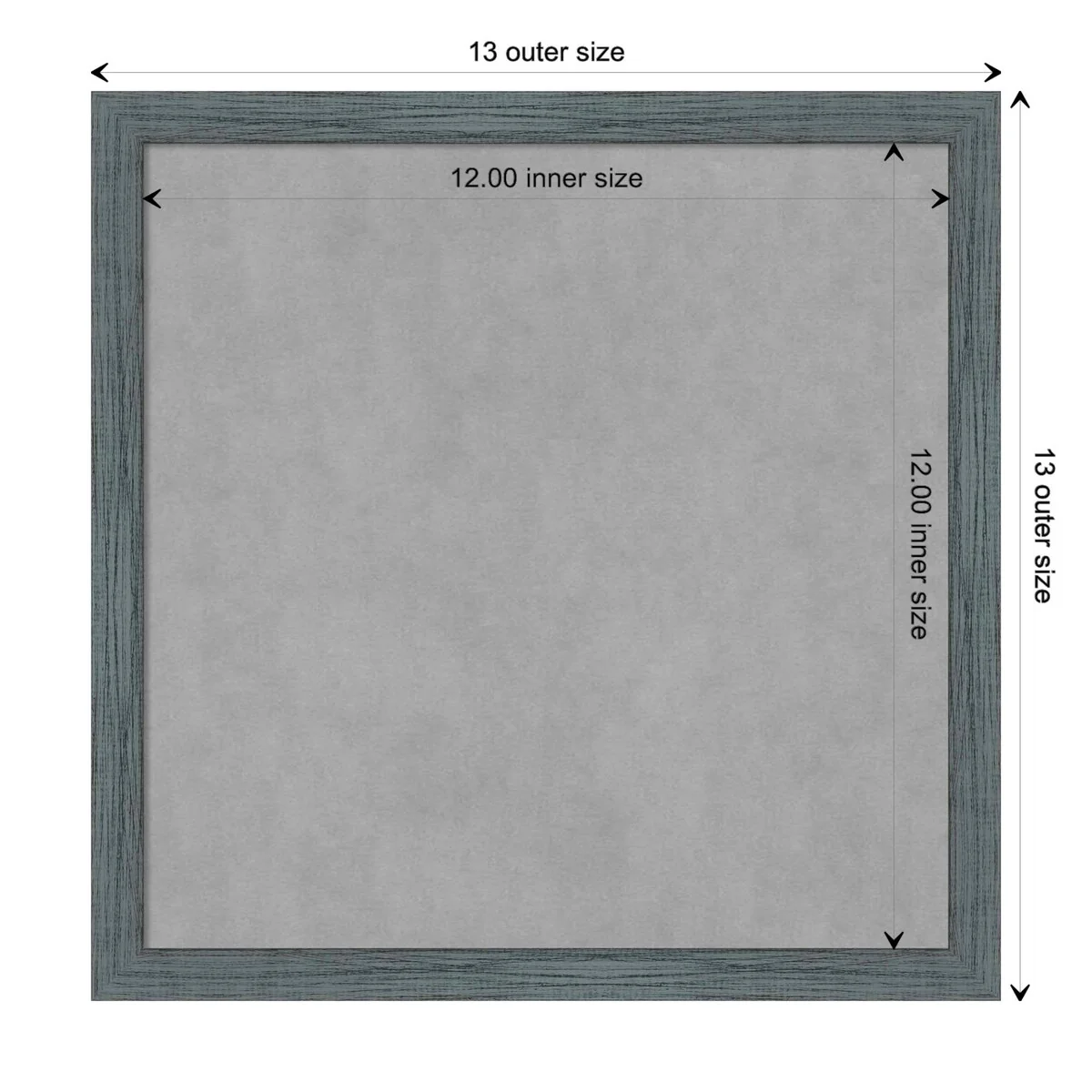 Amanti Art Dixie Blue Grey Rustic Narrow Framed Magnetic Board