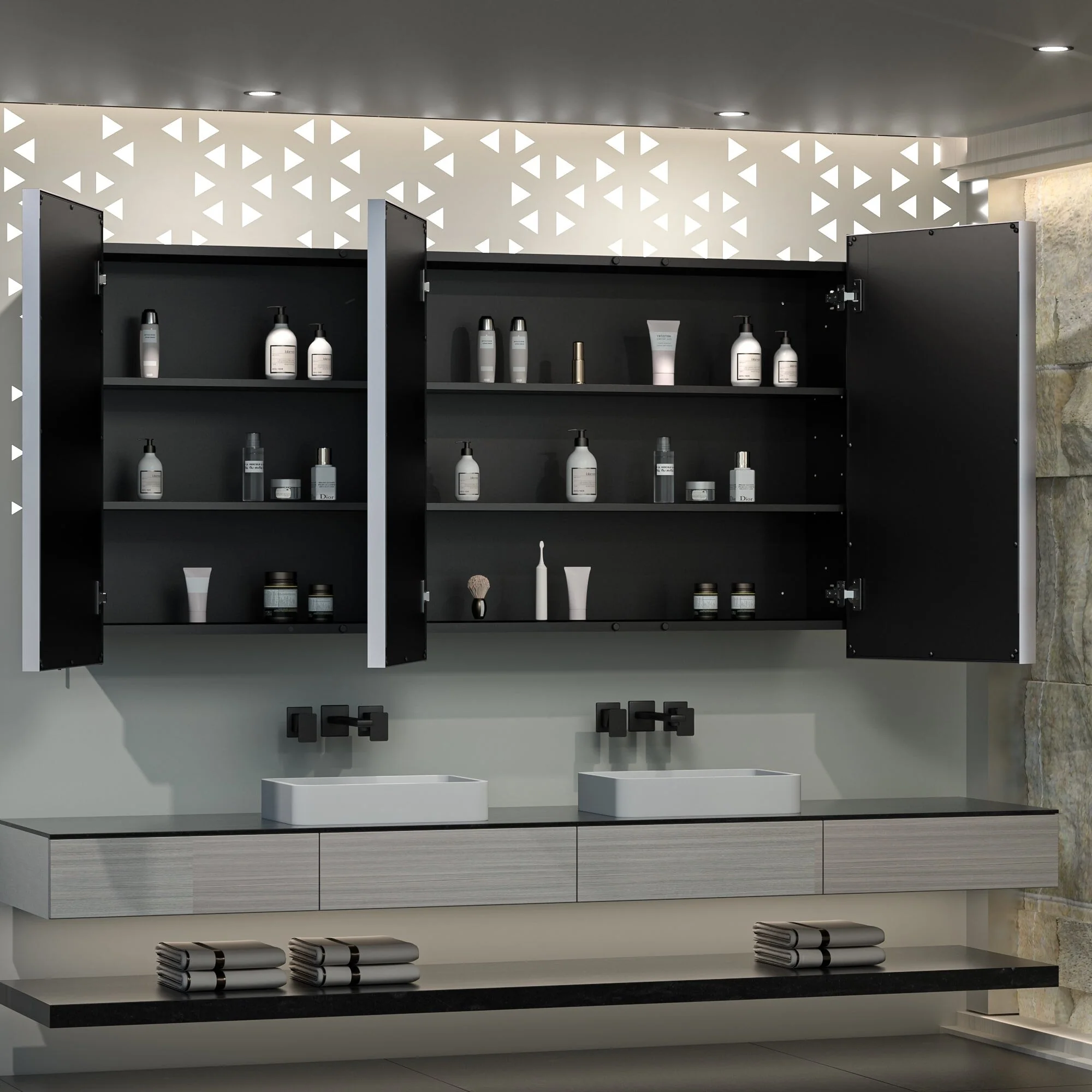 TokeShimi Medicine Cabinets for Bathroom with Mirror, Beveled Framed