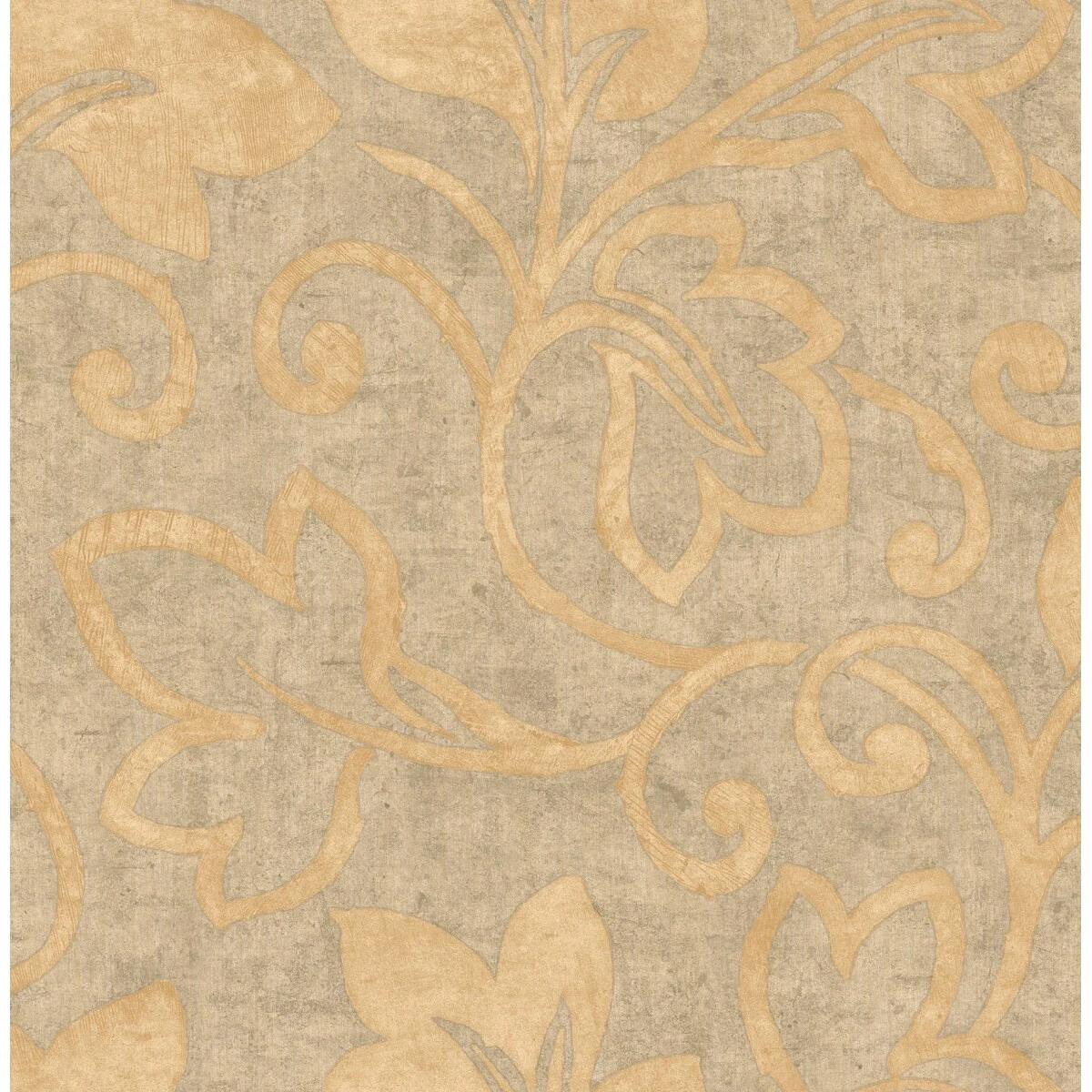 Seabrook Designs Ferne Leaf Scroll Unpasted Wallpaper