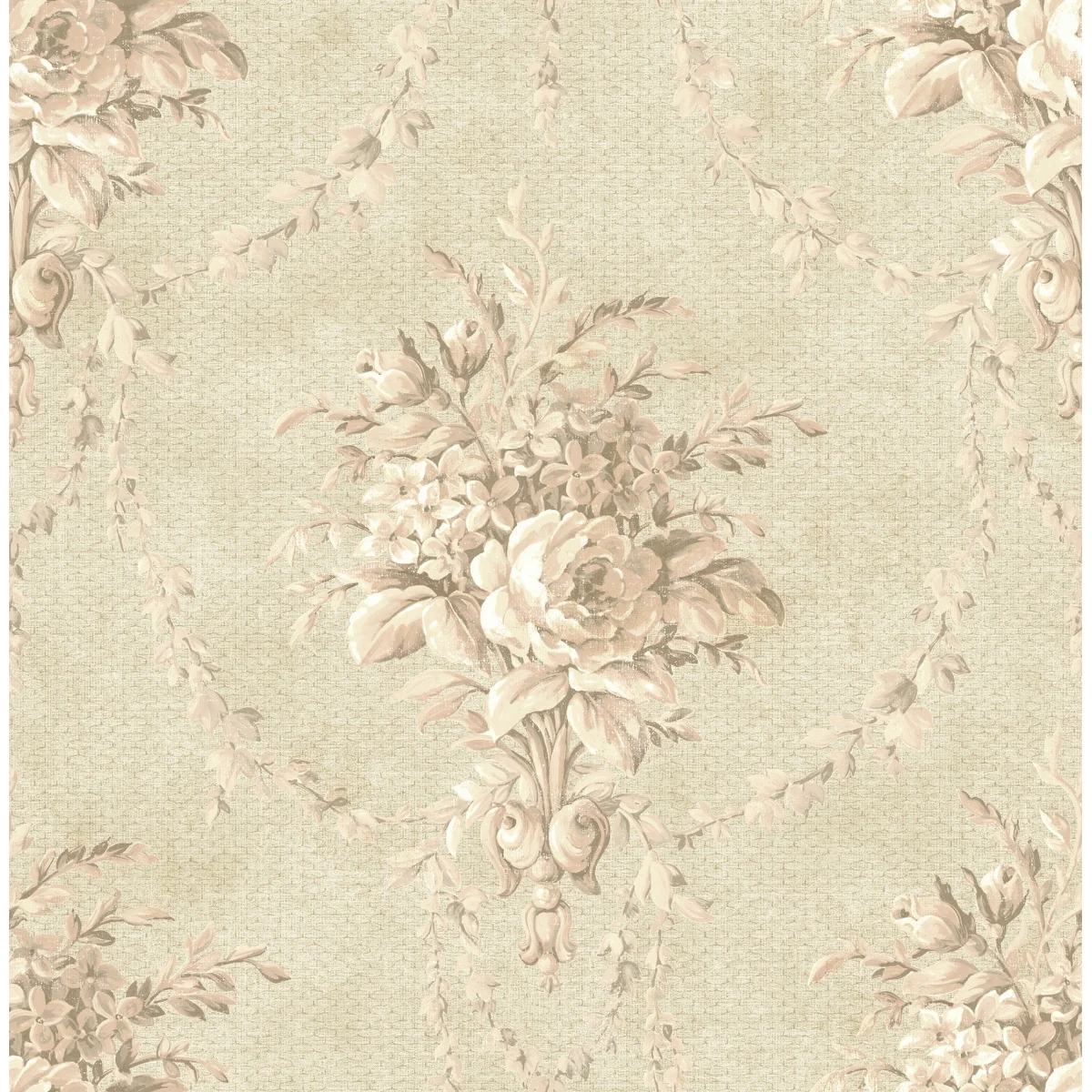Seabrook Designs Coreen Floral Bouquet Unpasted Wallpaper
