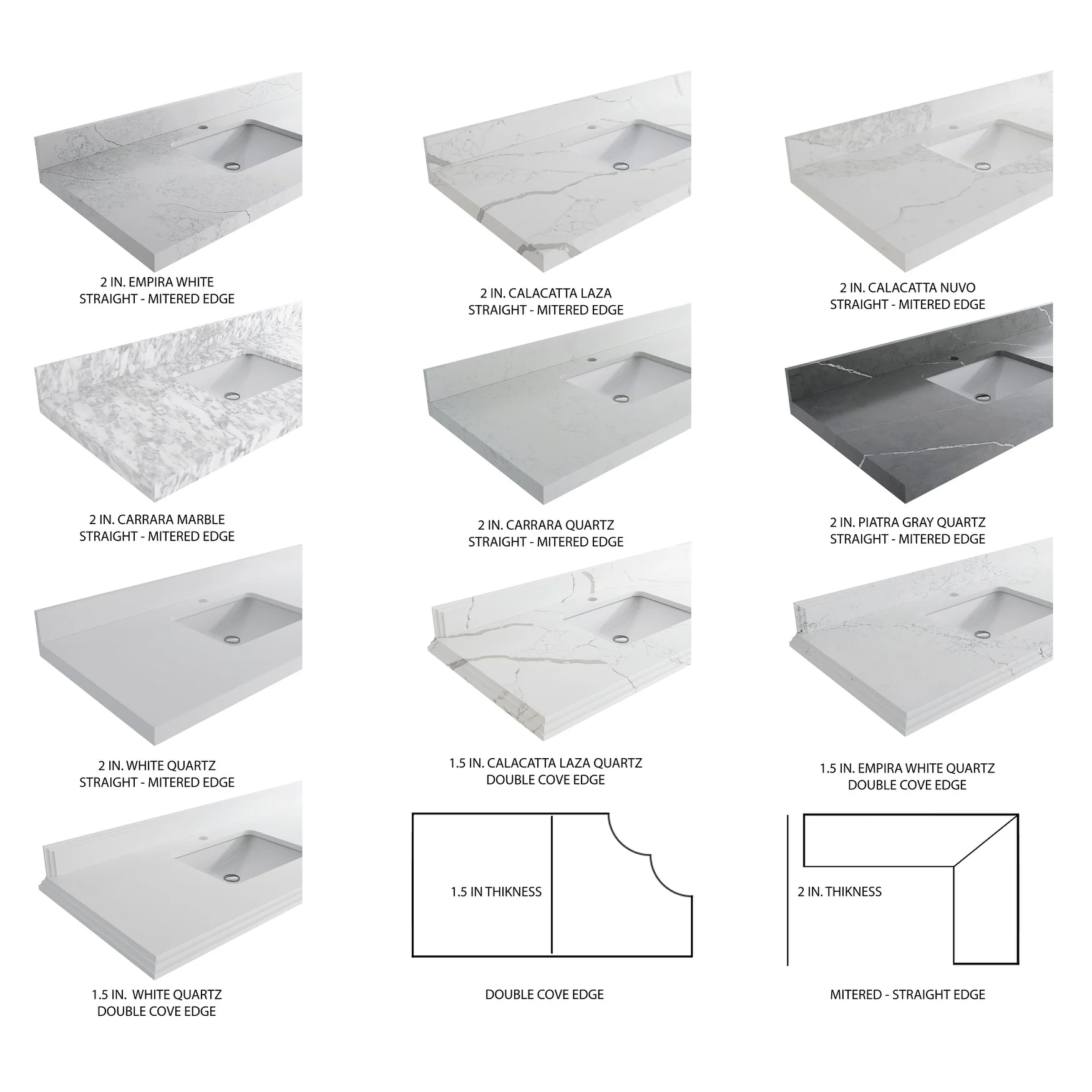 Willow Collection 60 in W x 22 in D x 36 in H Boston Double Bowl Sink Bathroom Vanity with Countertop