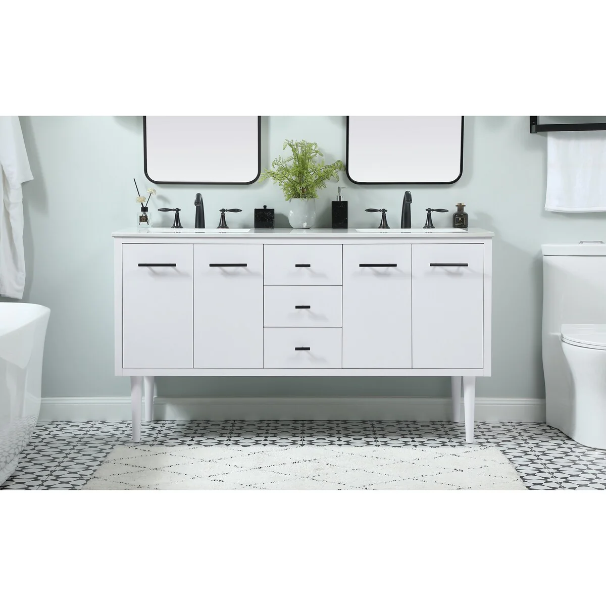 Fern 60 Inch Double Bathroom Vanity