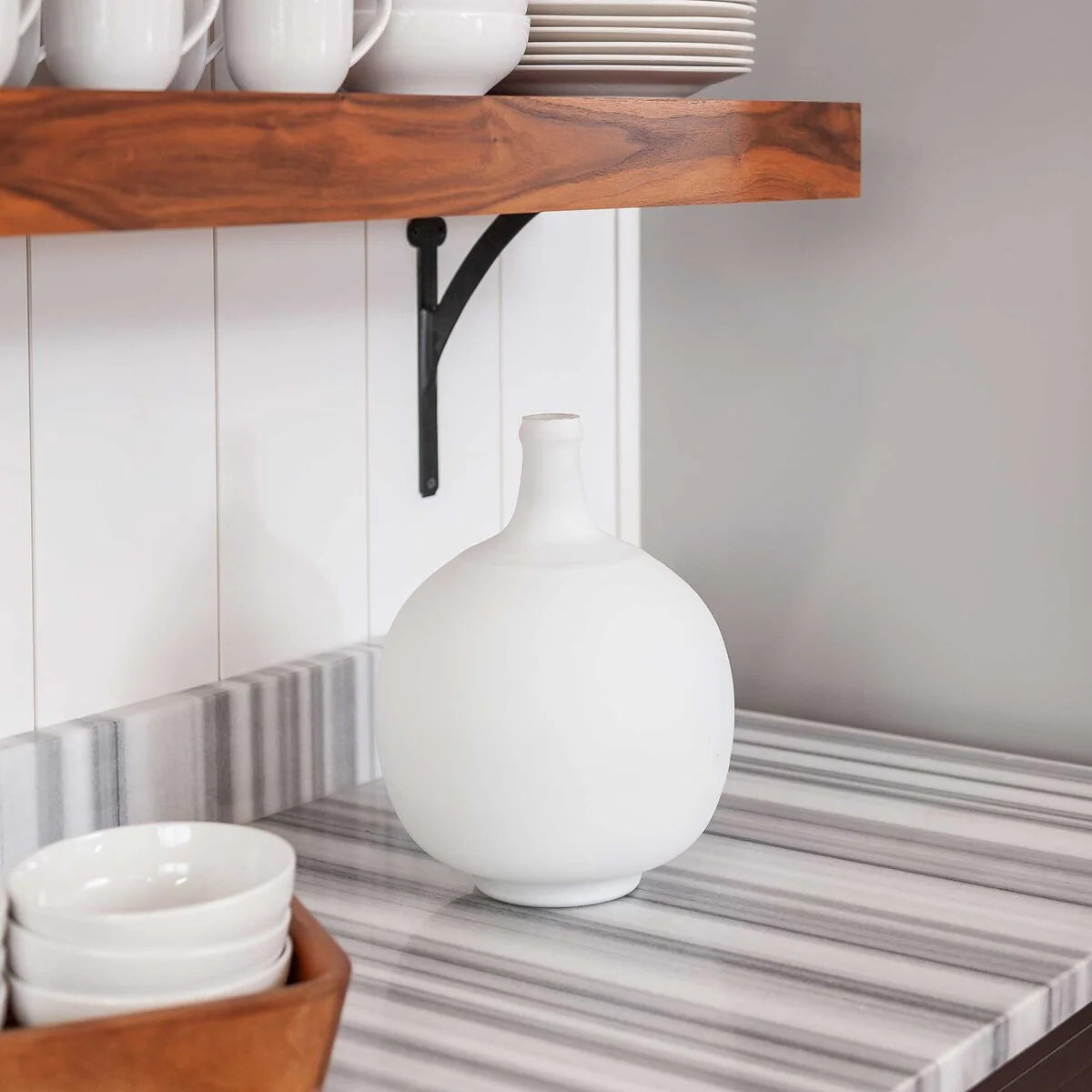 Aria Matte White 12.5-inch Glass Vase by East at Main