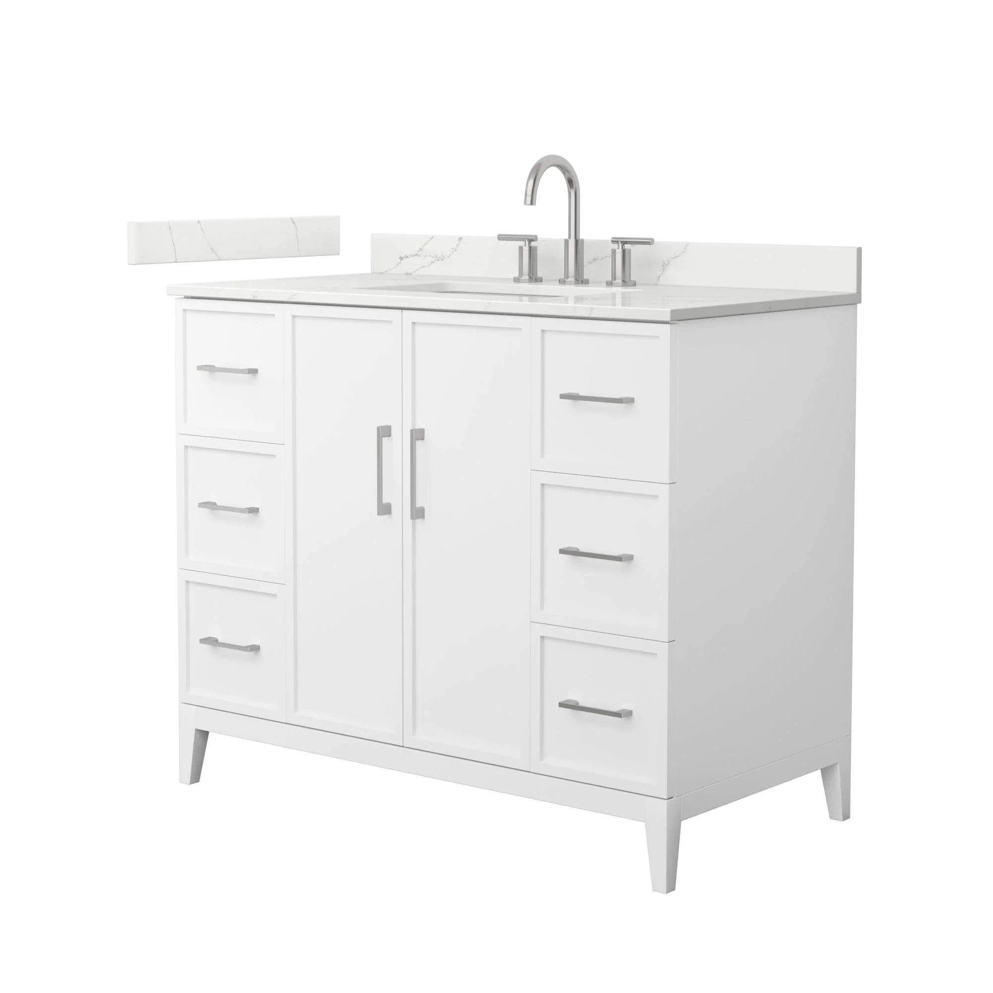 Elan 42-inch Single Vanity, 3 Hole Quartz Top