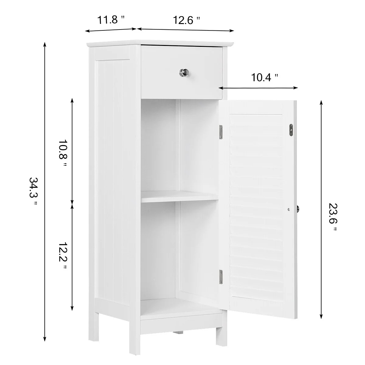 Yaheetech Bathroom Free Standing Storage Floor Cabinet with Drawers