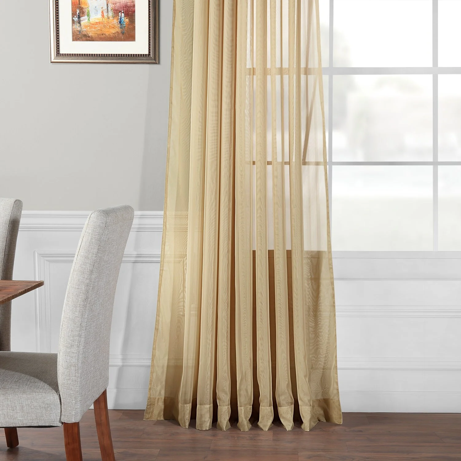 Exclusive Fabrics Extra Wide Double Layer Sheer Curtains (1 Panel) - Elegant Window Treatment