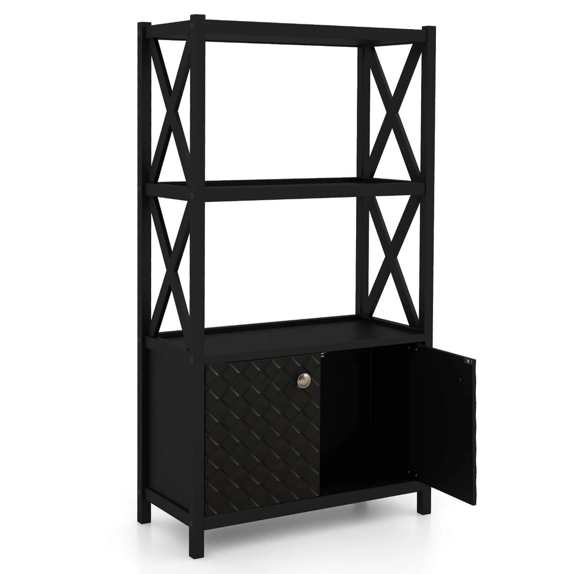 Costway Bathroom Storage Cabinet with Open Shelves & Double Doors - See Details