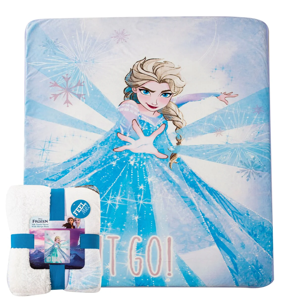 Disney Frozen 2 Frosted Believe Silk Touch Sherpa Throw Blanket