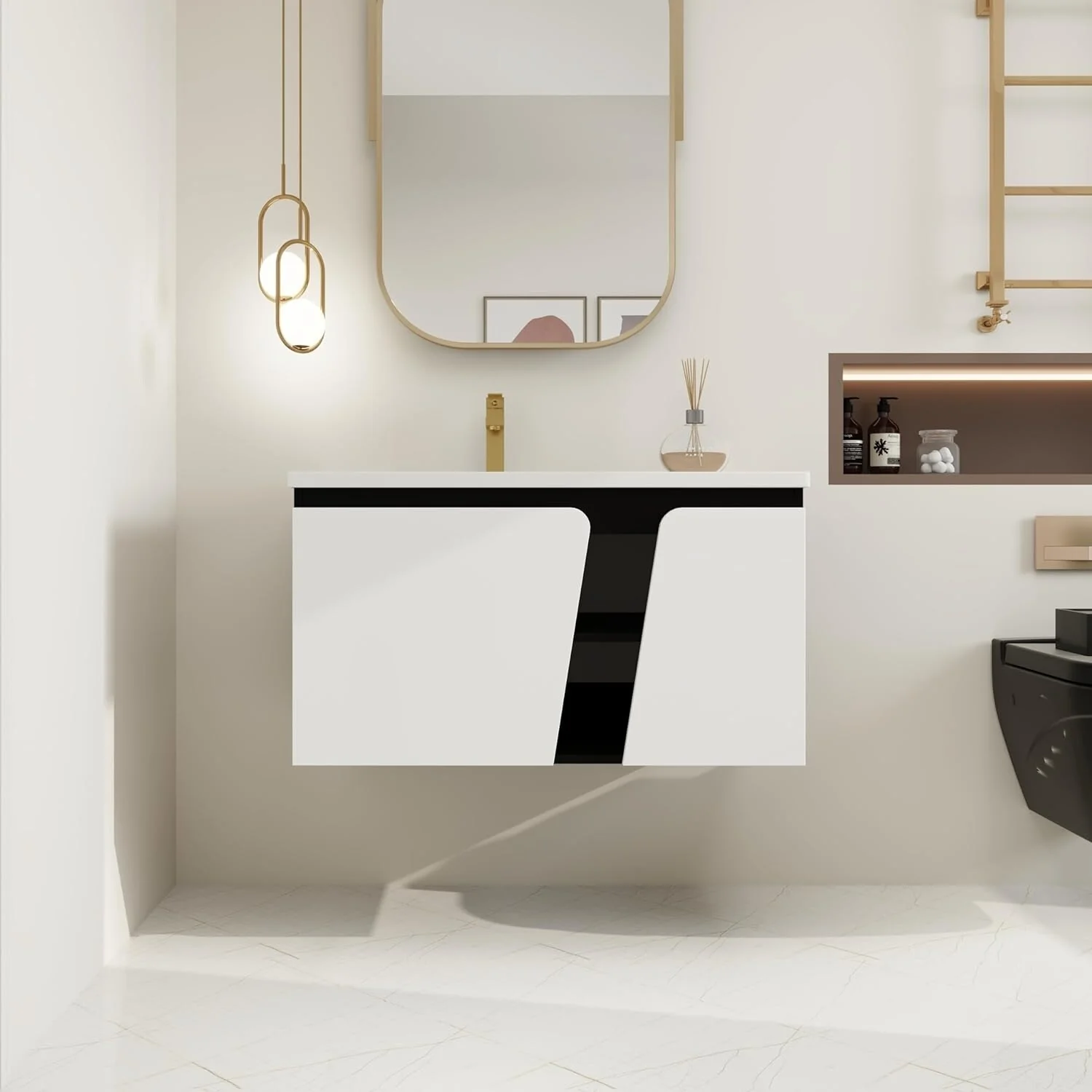 BNK 28/ 32/36/40 Inch Single Sink Bathroom Vanity with Soft Close Door, Modern Floating Vanity