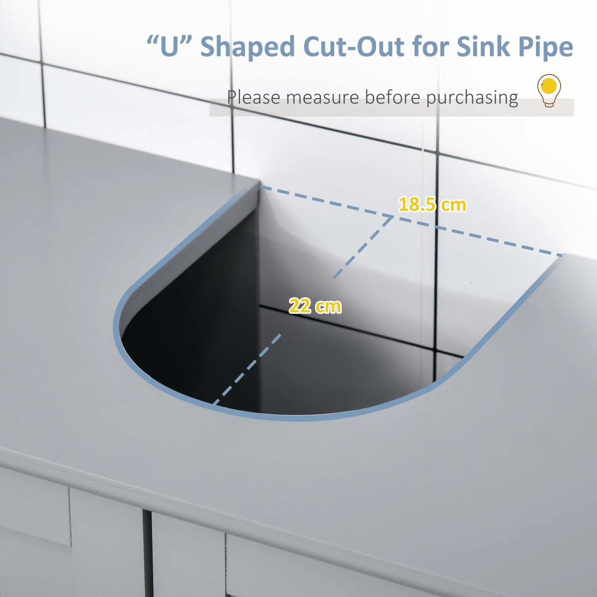 Under Sink Bathroom Cabinet with Adjustable Internal Shelf