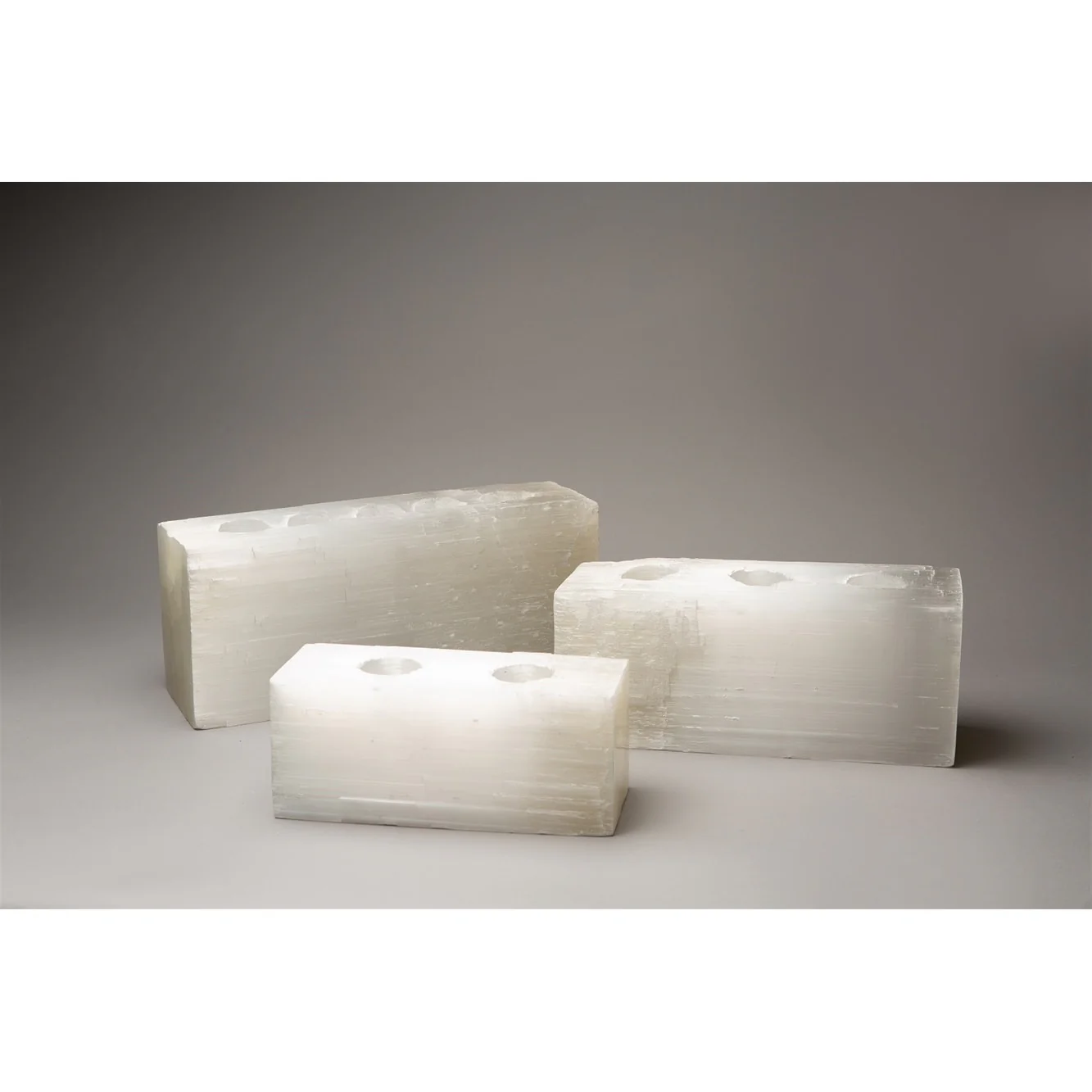 Selenite 2 Tealight Votive Holder- A