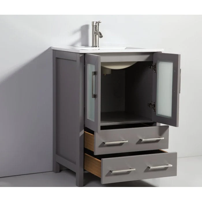 Vanity Art 36-Inch Single Sink Bathroom Vanity with Top & Free Mirror - 36 X 18.1 X 35.8