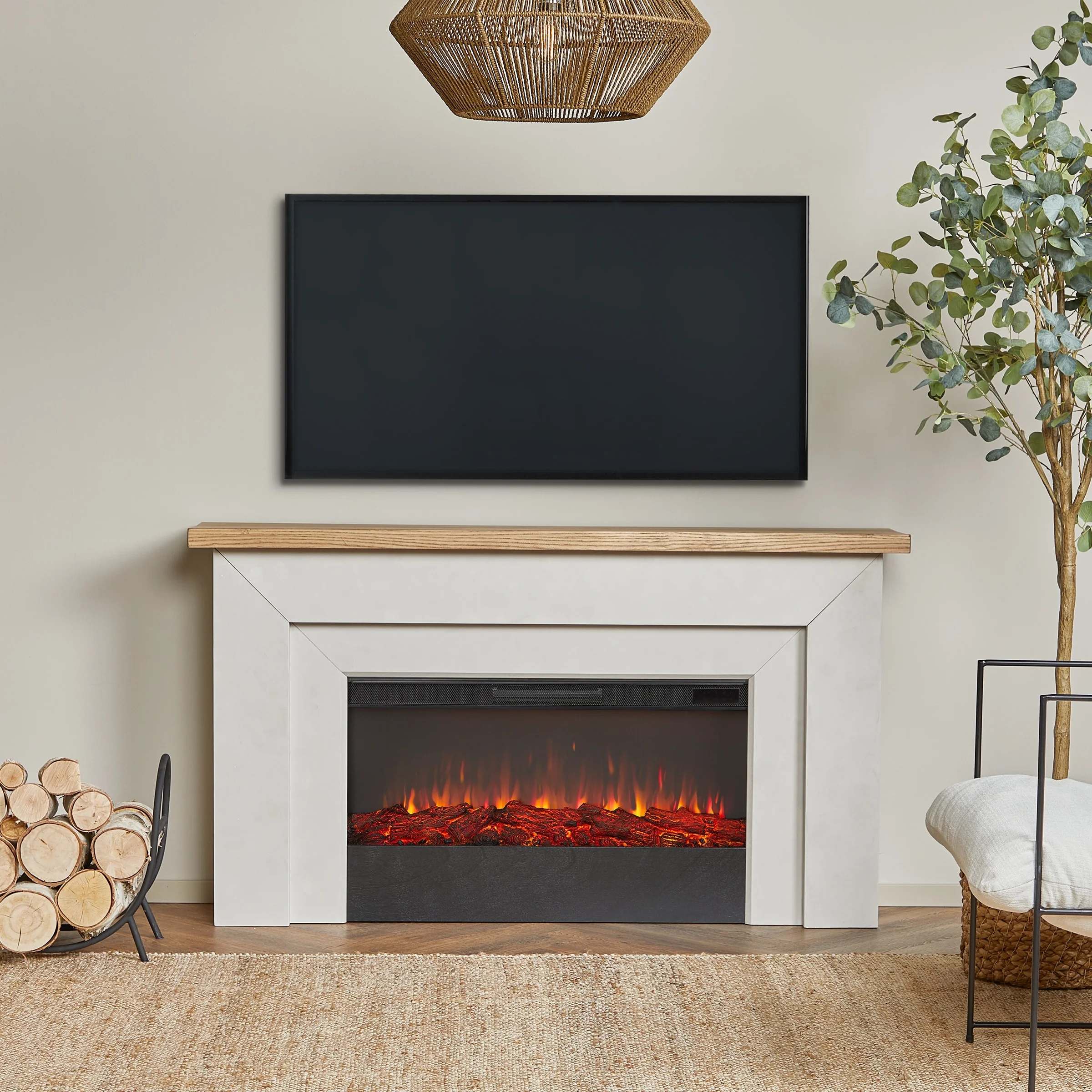 Malie Electric Fireplace Mantel in Venetian Gray by Real Flame