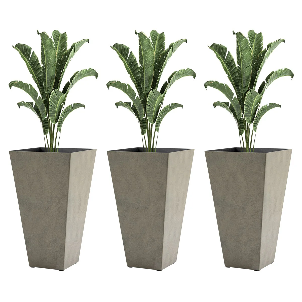 Tall Planters with Drainage Hole Outdoor Flower Pots, Indoor Planters Set of 3